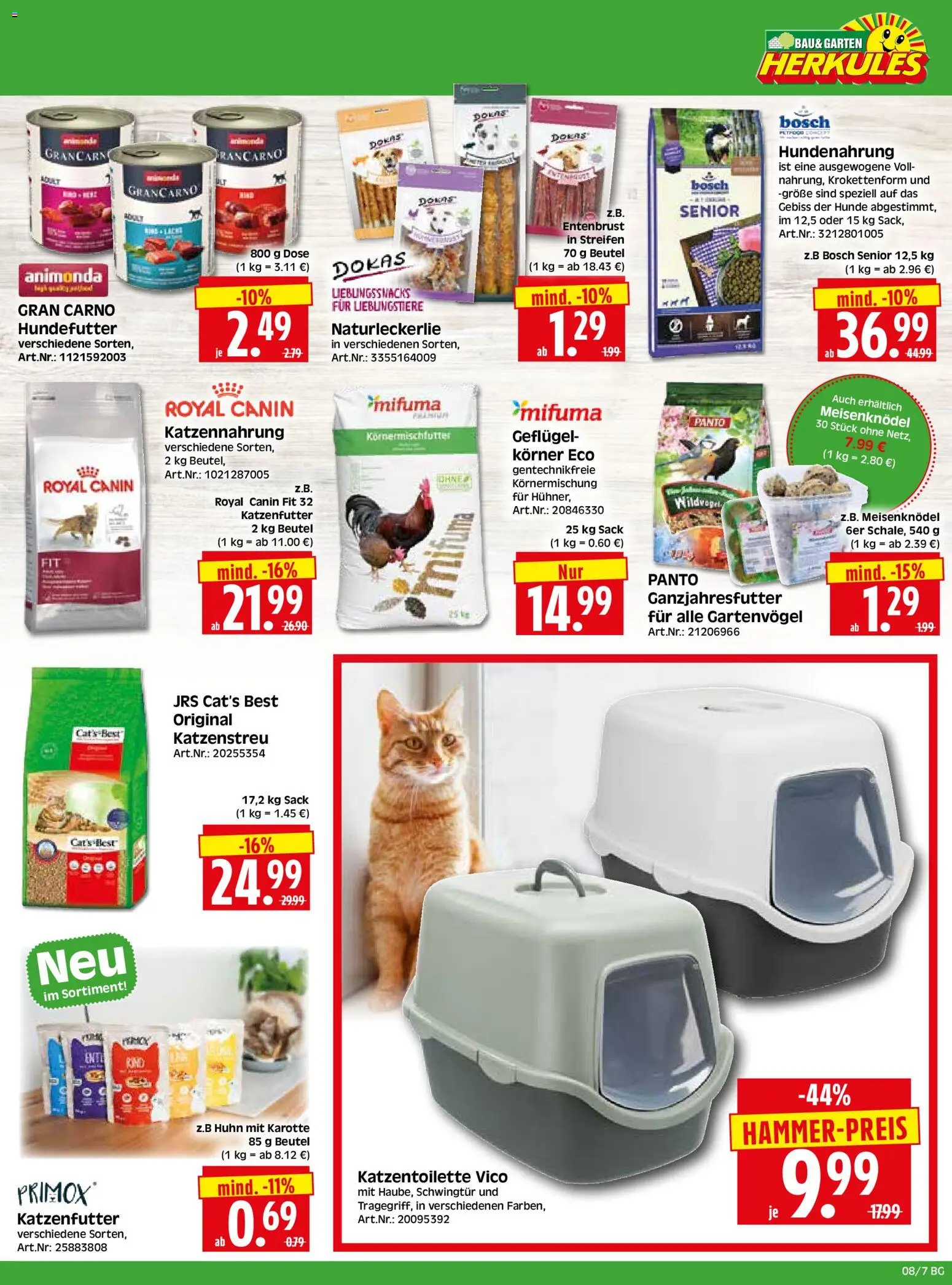 HERKULES - Bau & Garten – gültig ab 16.02.2026 | Seite: 7 | Produkte: Bosch, Katzenfutter, Karotte