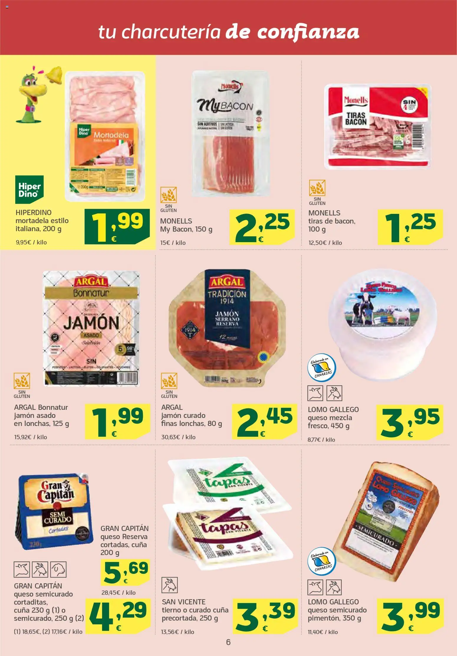 HiperDino folleto │ válido desde el 23.01.2026 | Página: 6 | Productos: Queso, Jamón, Mortadela, Cuna