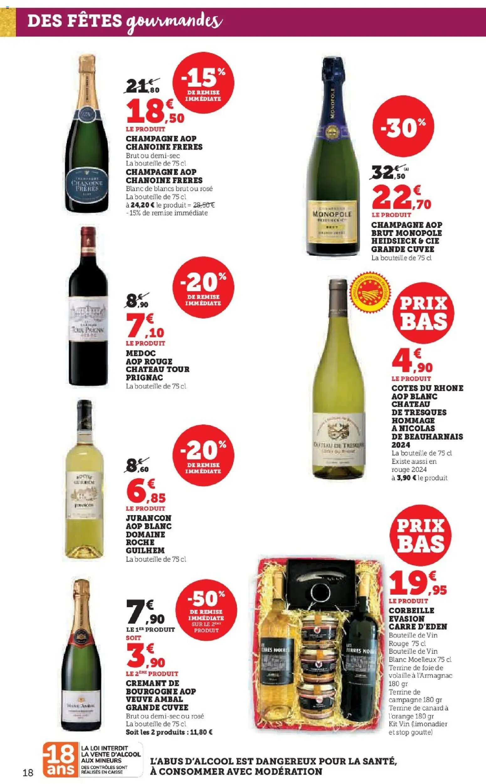 {H1} | Page: 18 | Produits: Volaille, Champagne, Crémant, Vin