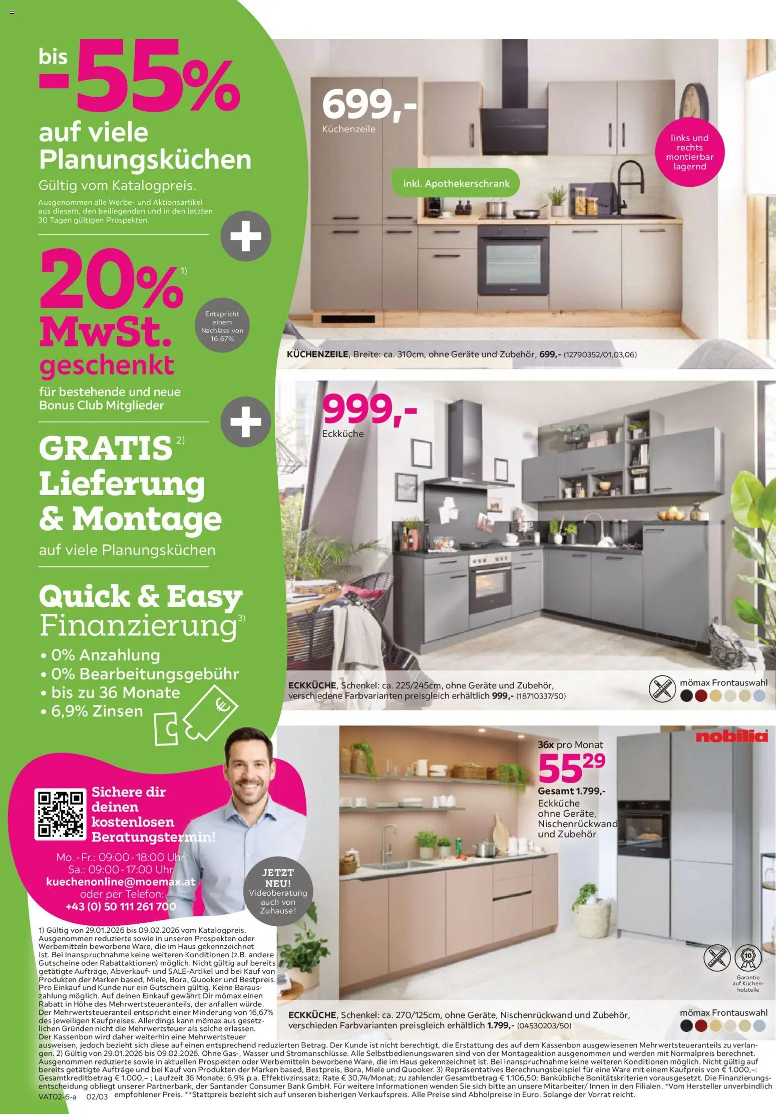 Mömax Prospekt aktuell gültig ab 27.01.2026 | Seite: 2 | Produkte: Wasser, Telefon, Uhr, Küchenzeile