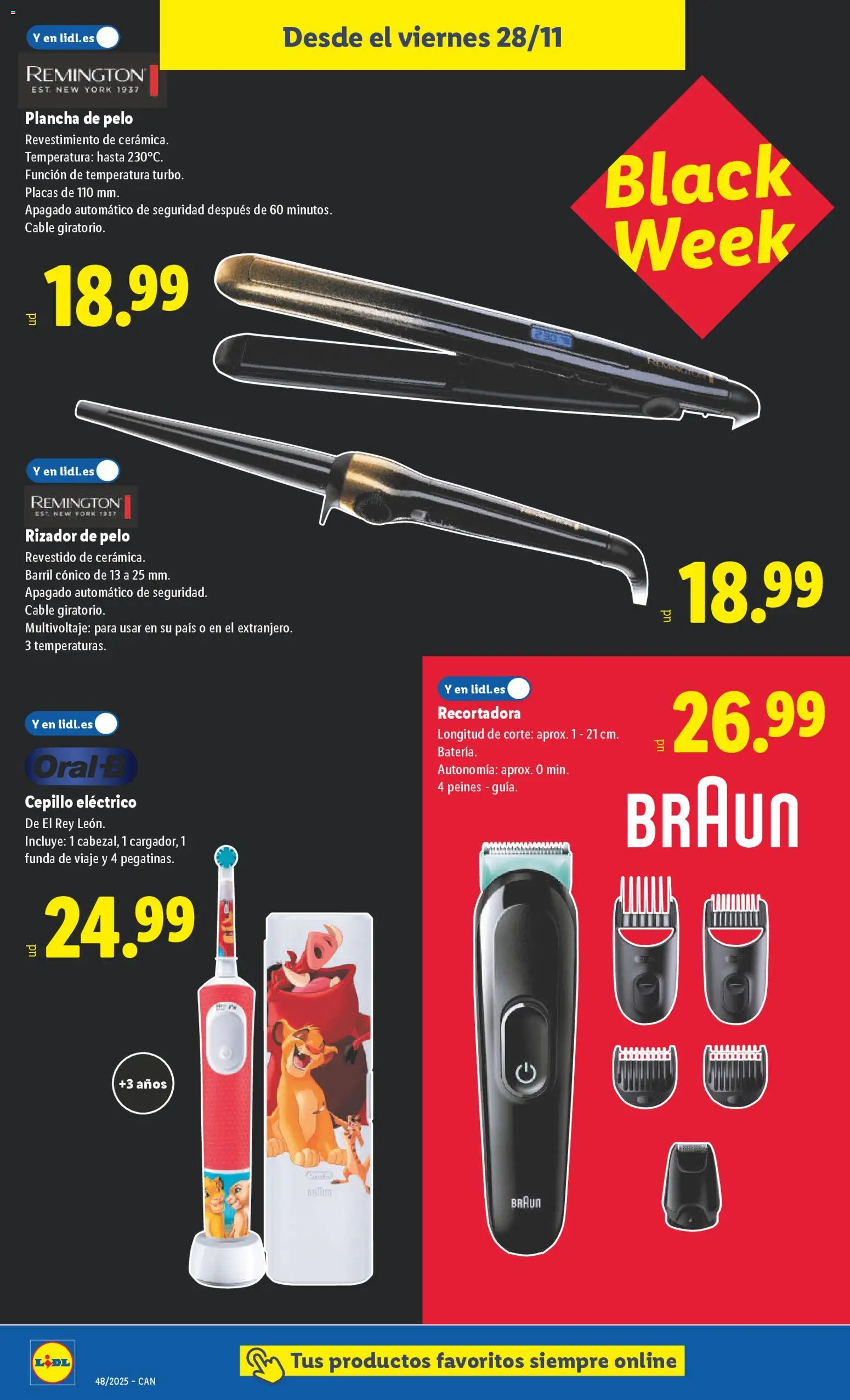 Lidl - Black Friday Canarias │ válido desde el 24.11.2025 | Página: 18 | Productos: Cable, Funda, Plancha, Rizador de pelo