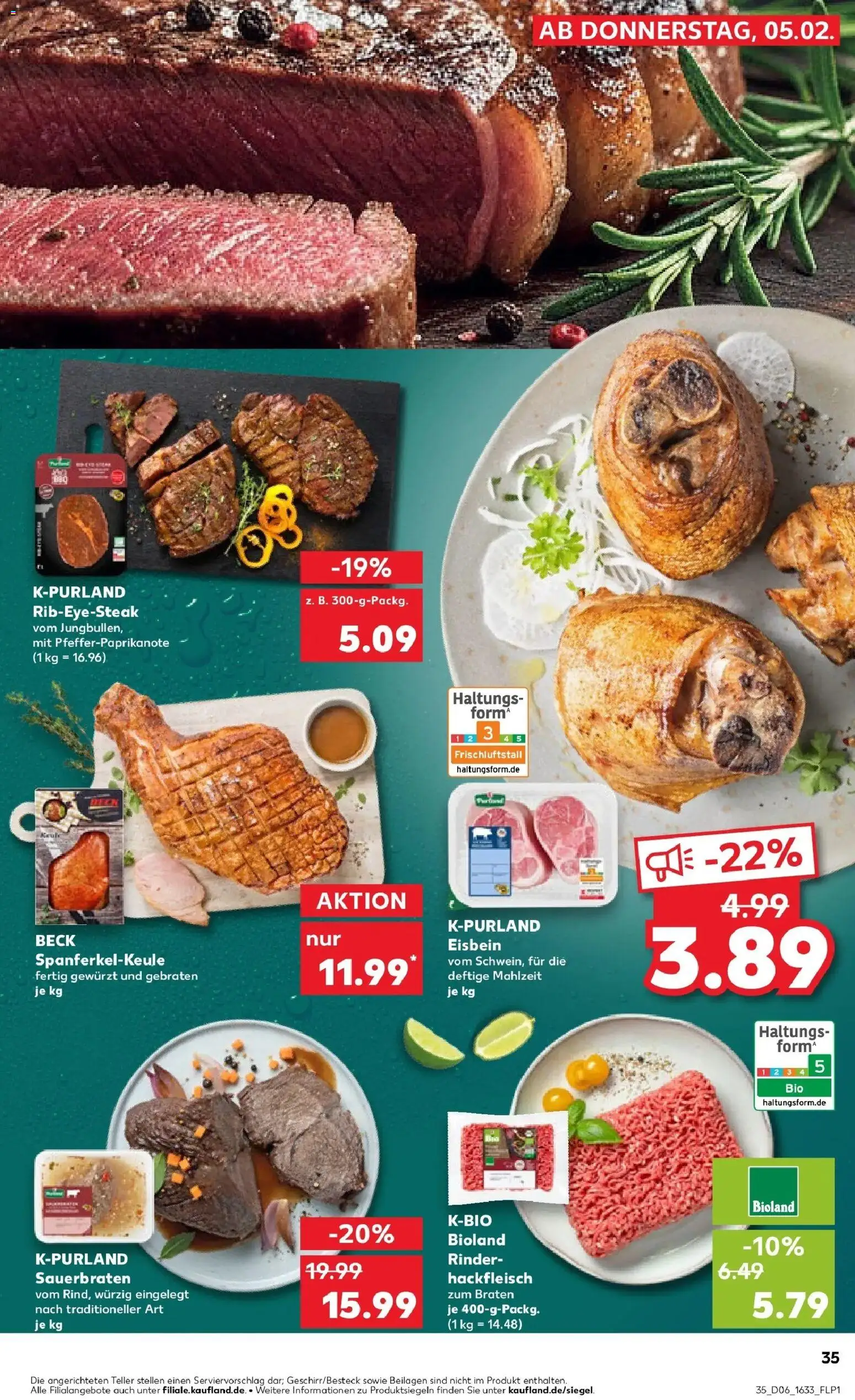 Kaufland prospekt Speyer	 – gültig ab 09.02.2026 | Seite: 35 | Produkte: Steak, Hackfleisch