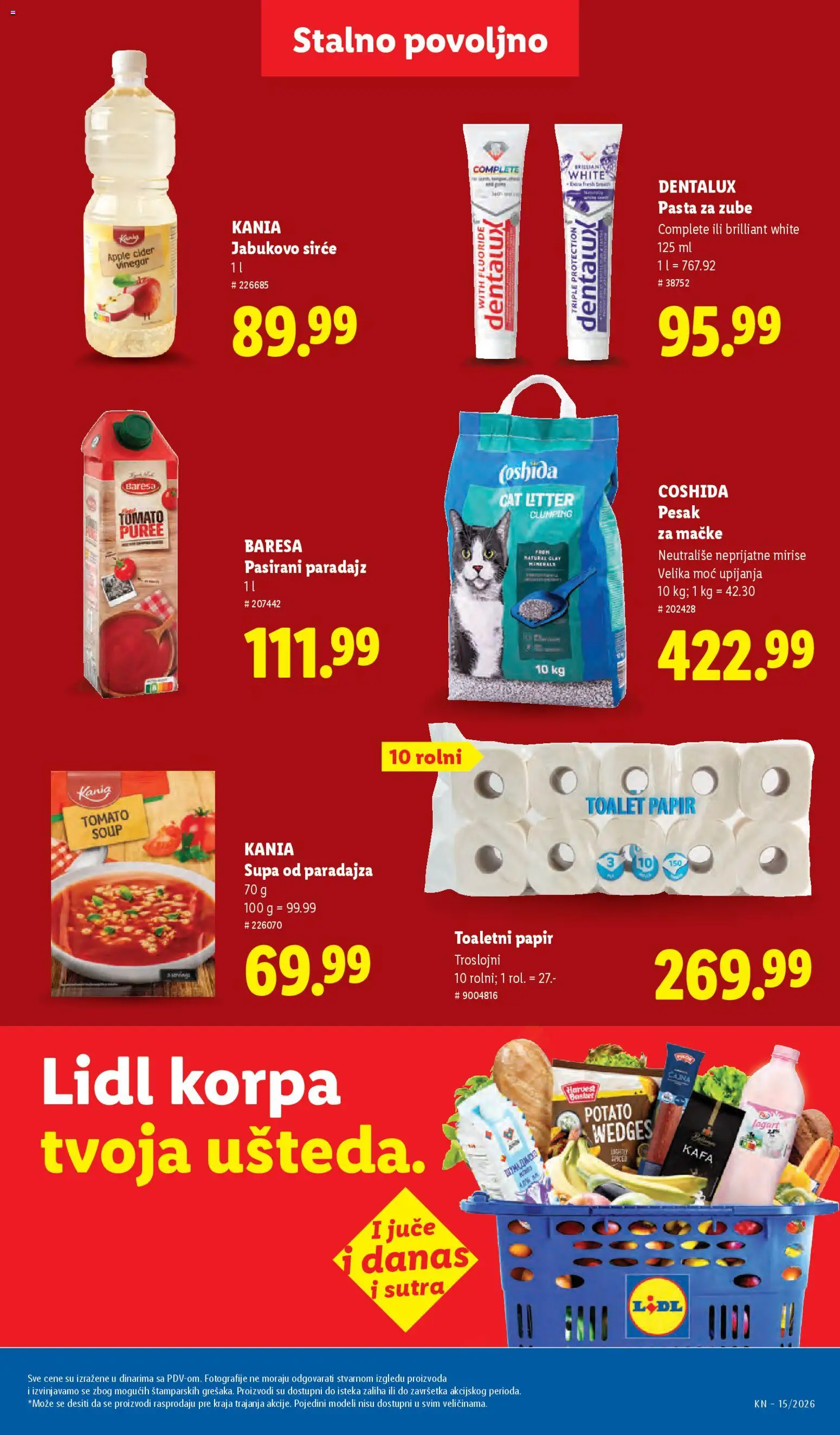 Lidl katalog - važi od 09.04.2026 | Strana: 47 | Proizvode: Pasirani paradajz, Korpa, Sirće, Kafa