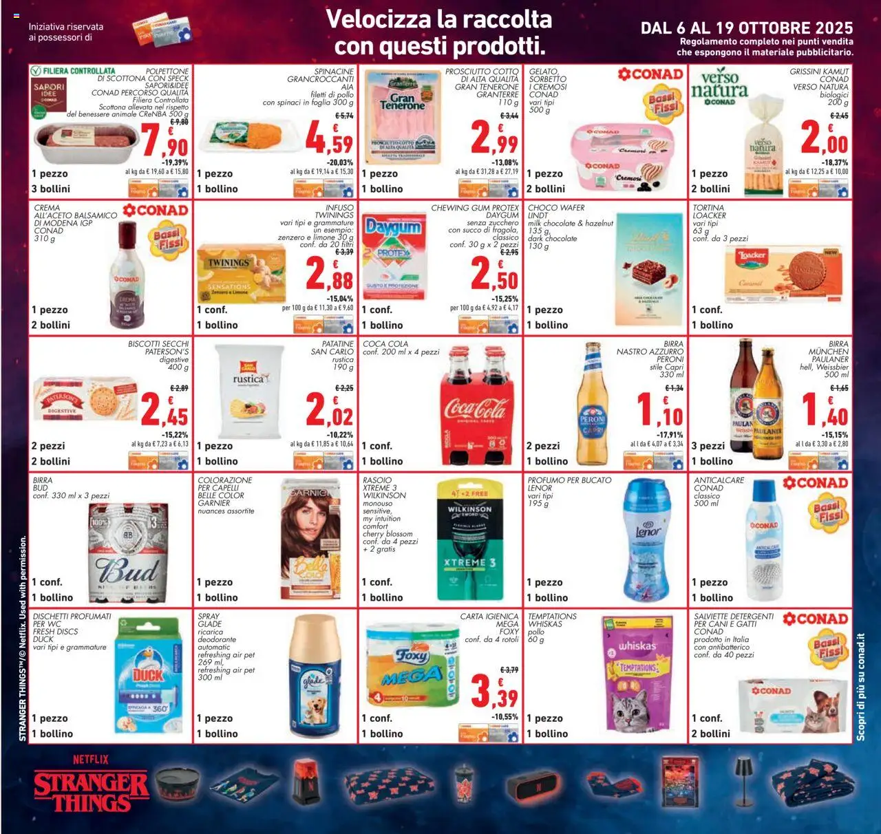 Volantino Conad del 08.10.2025 | Pagina: 21 | Prodotti: Prosciutto Cotto, Rasoio, Gelato, Grissini