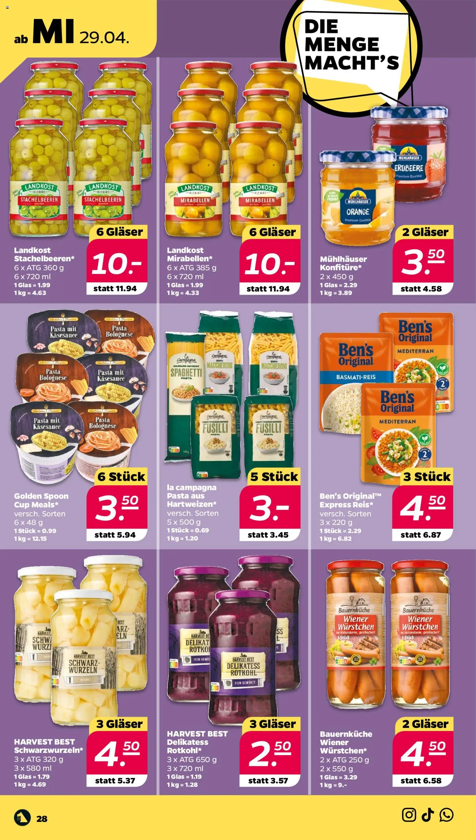 Netto Prospekt 	 – gültig ab 27.04.2026 | Seite: 32 | Produkte: Basmatireis, Rotkohl, Pasta