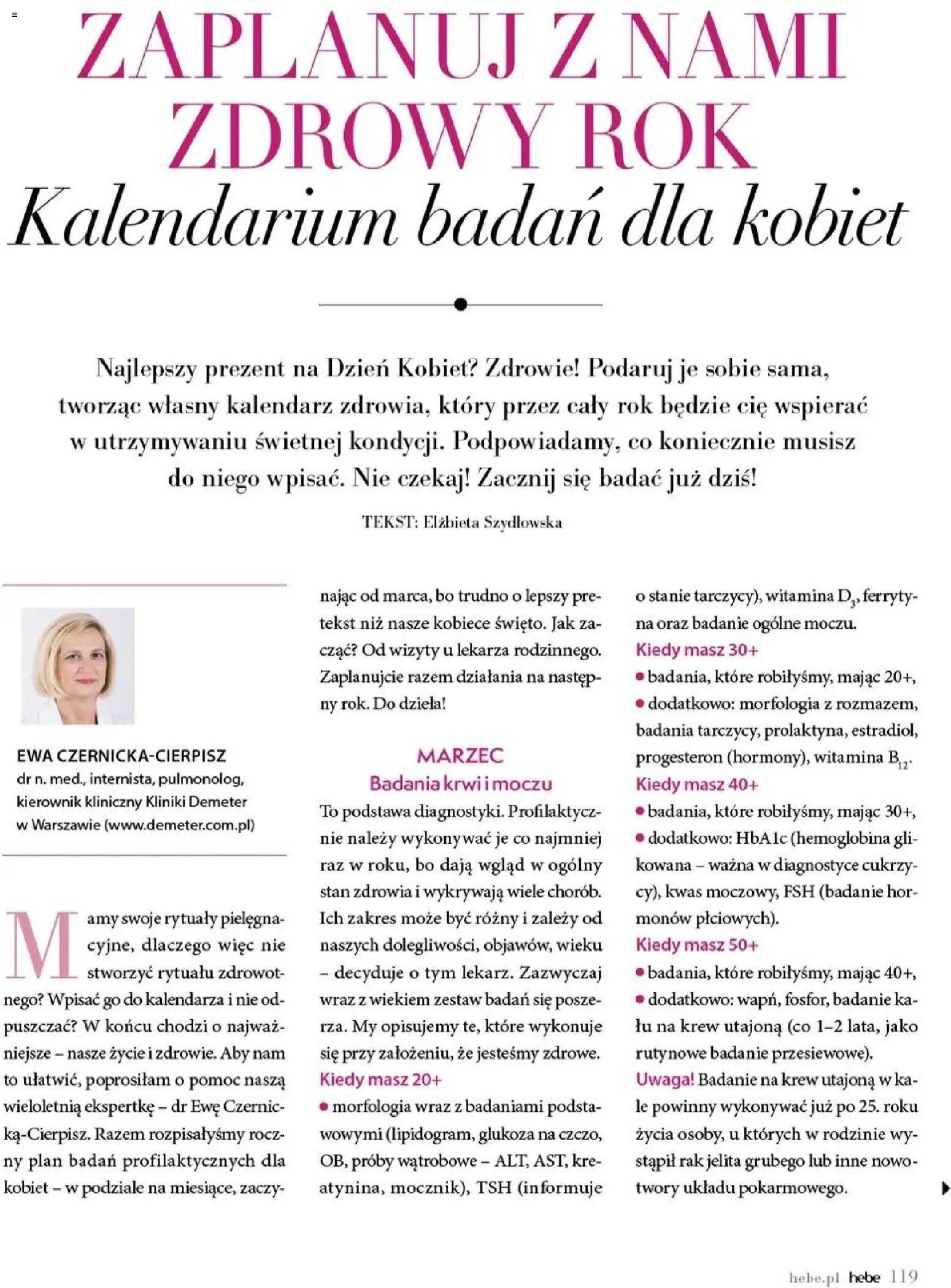 Hebe gazetka - Magazyn od 01.03.2026 | Strona: 119 | Produkty: Ogólny, Kalendarz