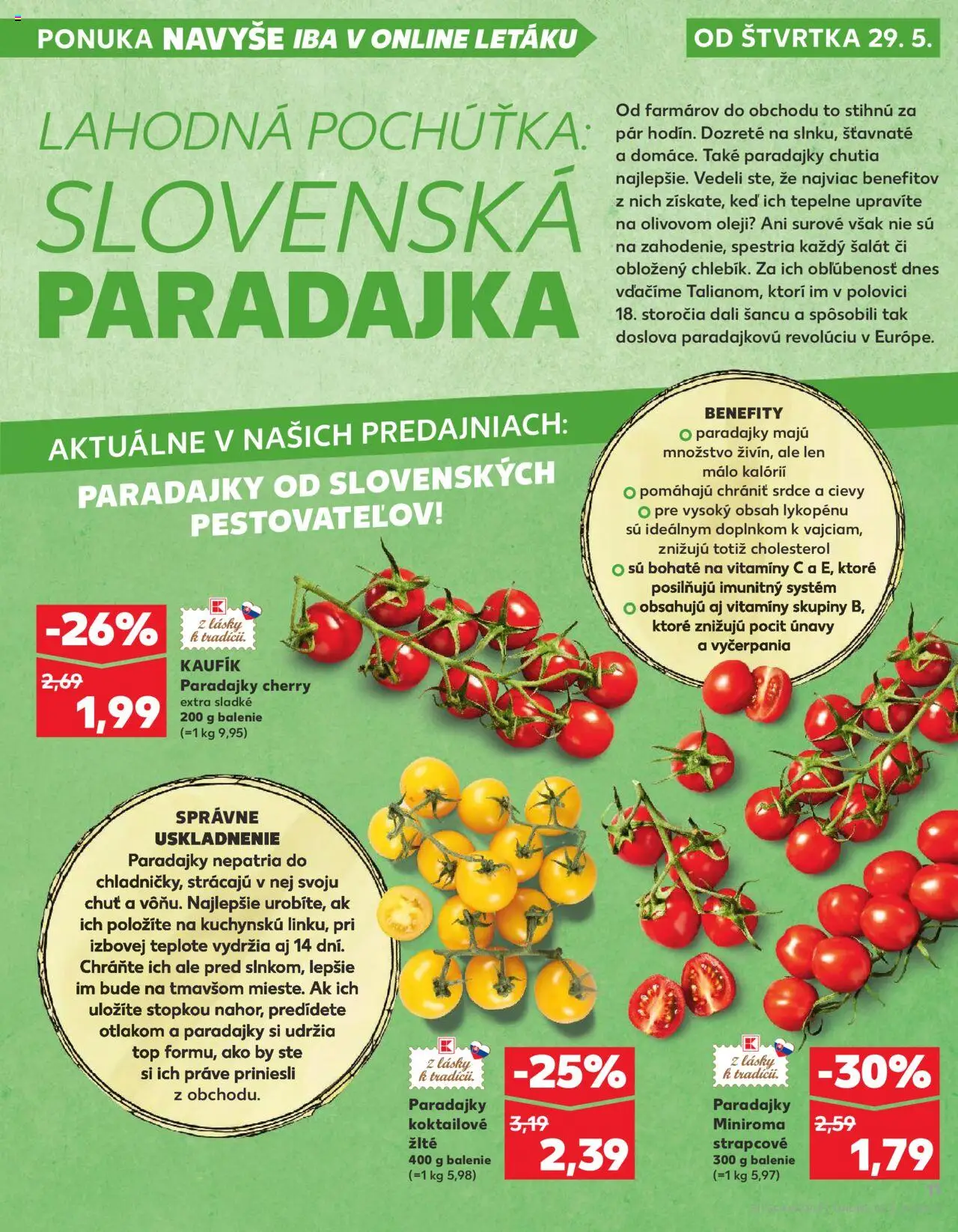 Nové Kaufland akcie – leták je platný od 29.05.2025 | Strana: 11 | Produkty: Paradajky, Šalát
