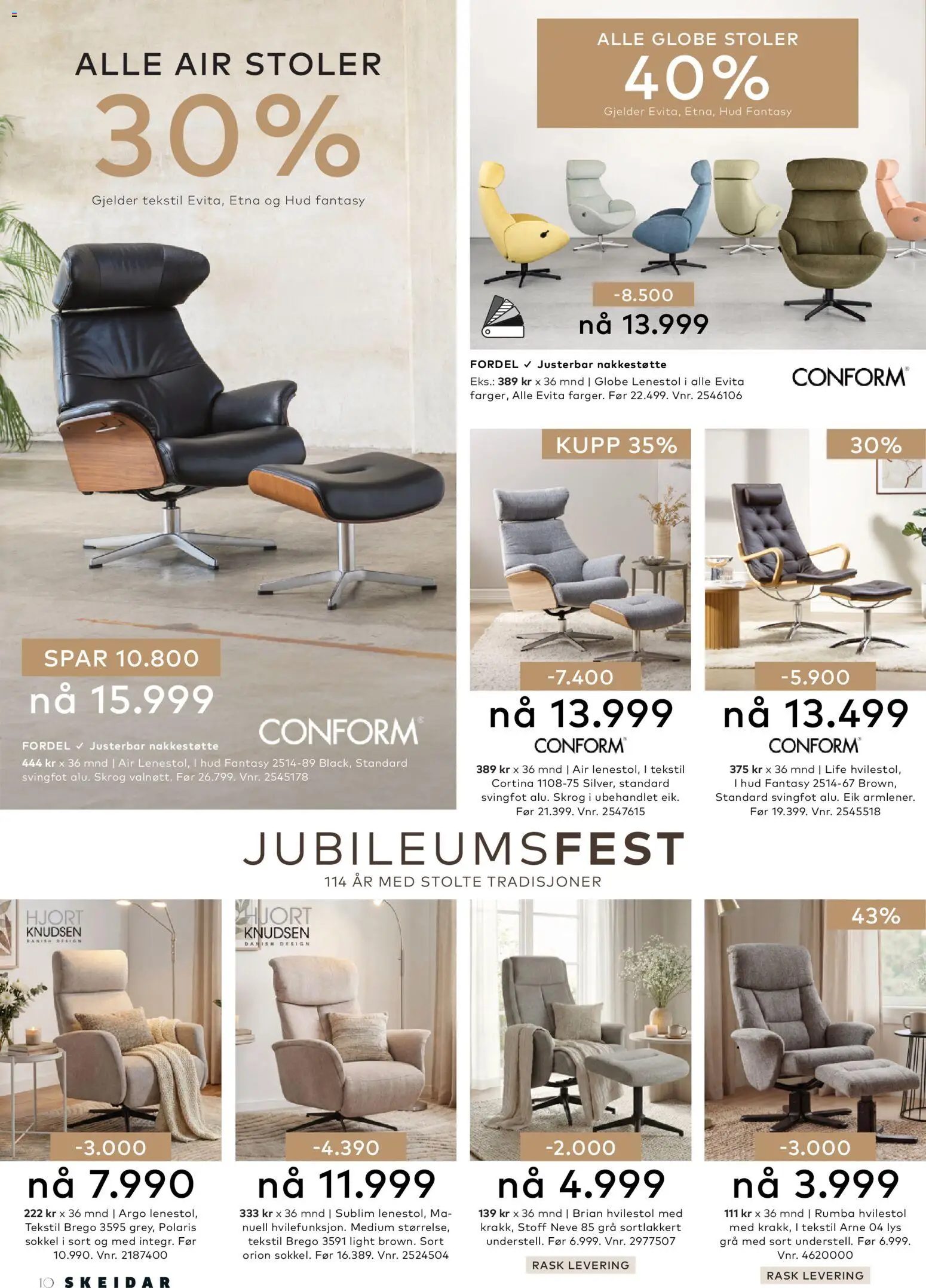 {H1} | Side: 10 | Produkter: Hvilestol, Lys, Lenestol