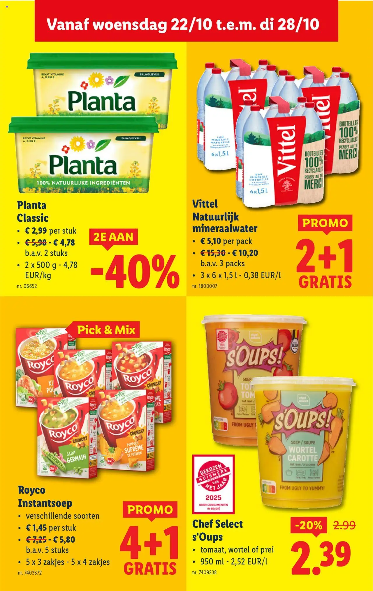 {H1} | Pagina: 21 | Producten: Prei, Room, La, Mineraalwater
