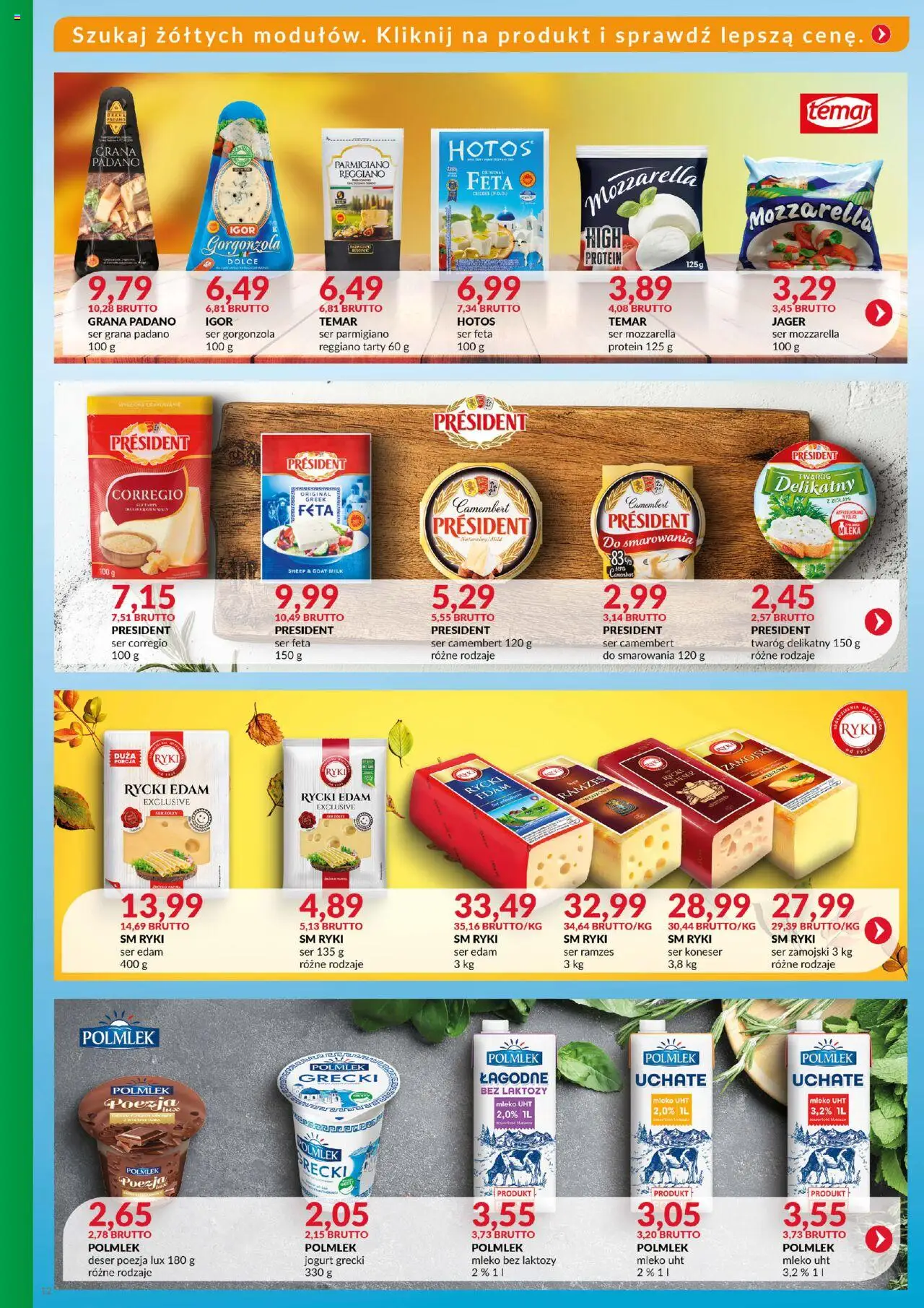 Eurocash Gazetka - Katalog Artykułów Spożywczych od 19.10.2025 | Strona: 12 | Produkty: Mleko bez laktozy, Mleka, Jogurt, Mozzarella