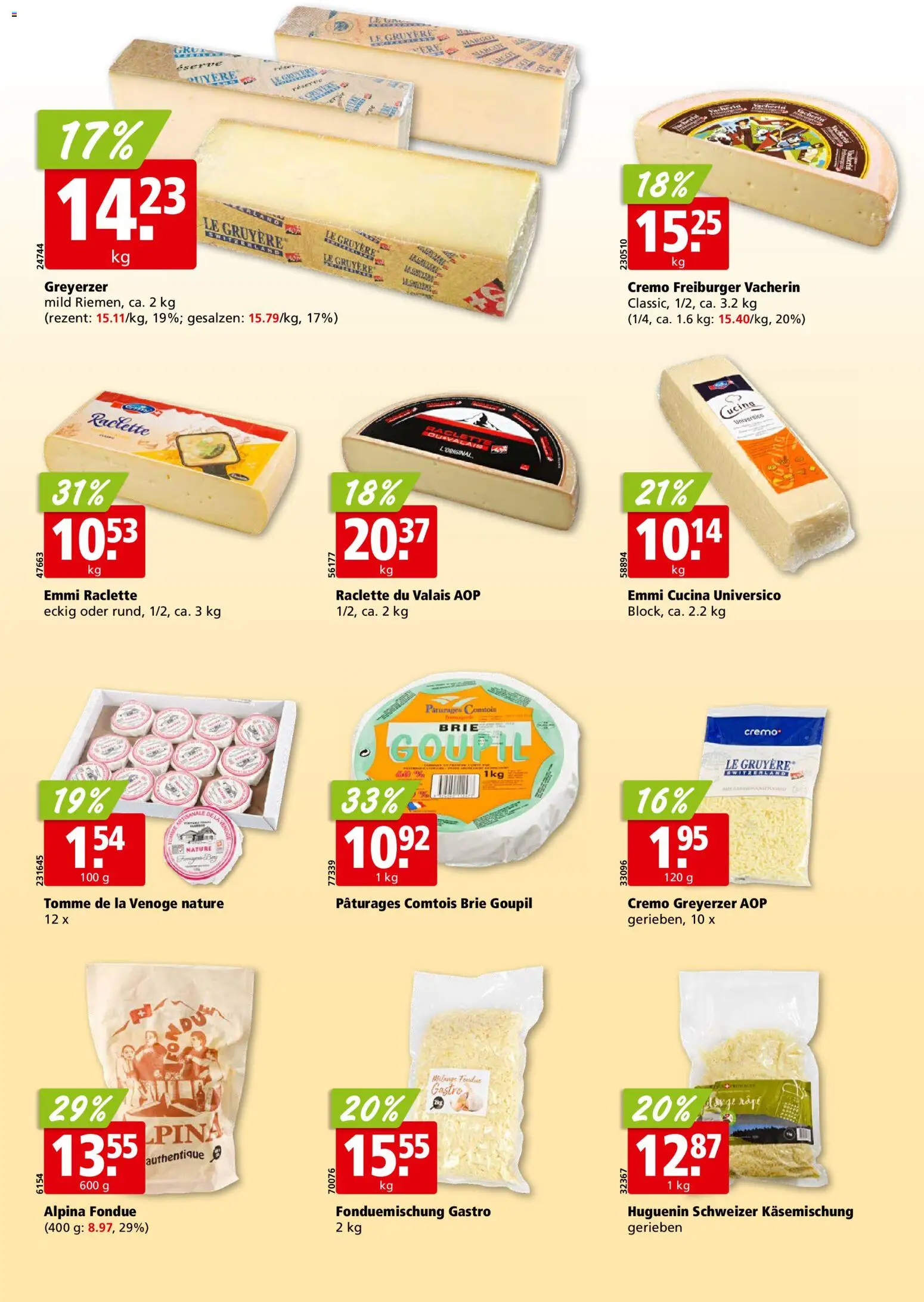 Aligro Aktionen Chavannes, Matran, Genf, Sitten – gültig ab 23.02.2026 | Seite: 22 | Produkte: Raclette, Fondue