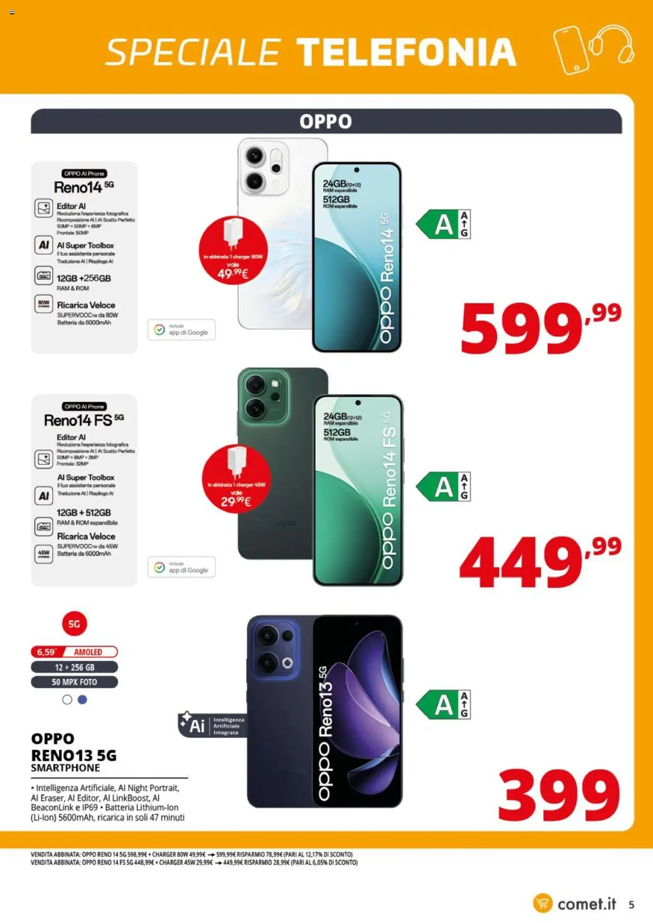 Volantino Comet del 15.09.2025 | Pagina: 5 | Prodotti: Smartphone, Batteria