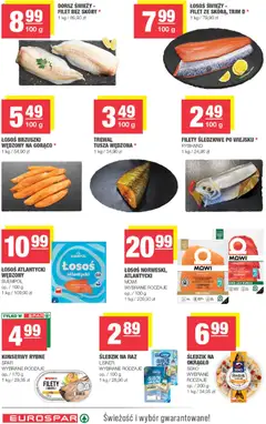 Pogląd oferty "Spar gazetka - Eurospar" - ważna od 04.03.2026 | Strona: 8 | Produkty: Łosoś atlantycki, Dorsz, Łosoś, Trewal