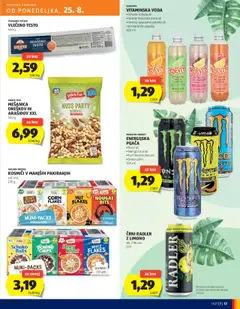 VITAMINSKA VODA, • limona-robida ali, • limeta-limonska trava ali, • limona-granatno jabolko ali, • pomaranča-papaja, 500 ml │ velja od 21.08.2025 | Stran: 17