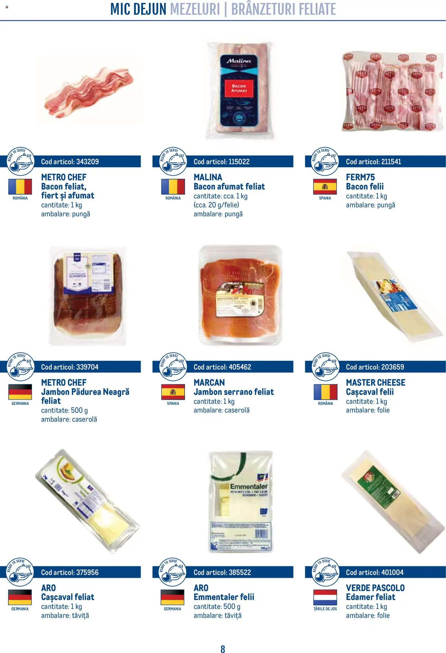 Noul catalog Metro – valabil de la 21.04.2026 | Pagină: 8 | Produse: Pungă, Cașcaval, Bacon