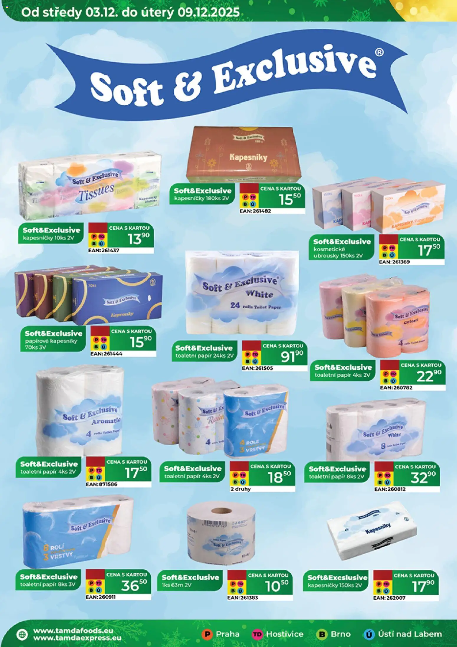 Tamda Foods leták od 03.12.2025 | Strana: 38 | Produkty: Toaletní papír, Papírové kapesníky, Ubrousky