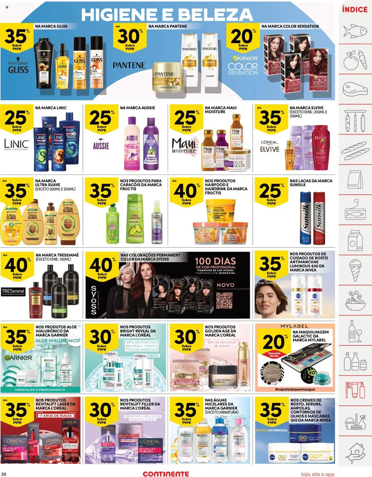 Continente folheto │ válido de 09.09.2025 | Página: 39 | Produtos: Agua, Shampoo, Tinta, Maquilhagem