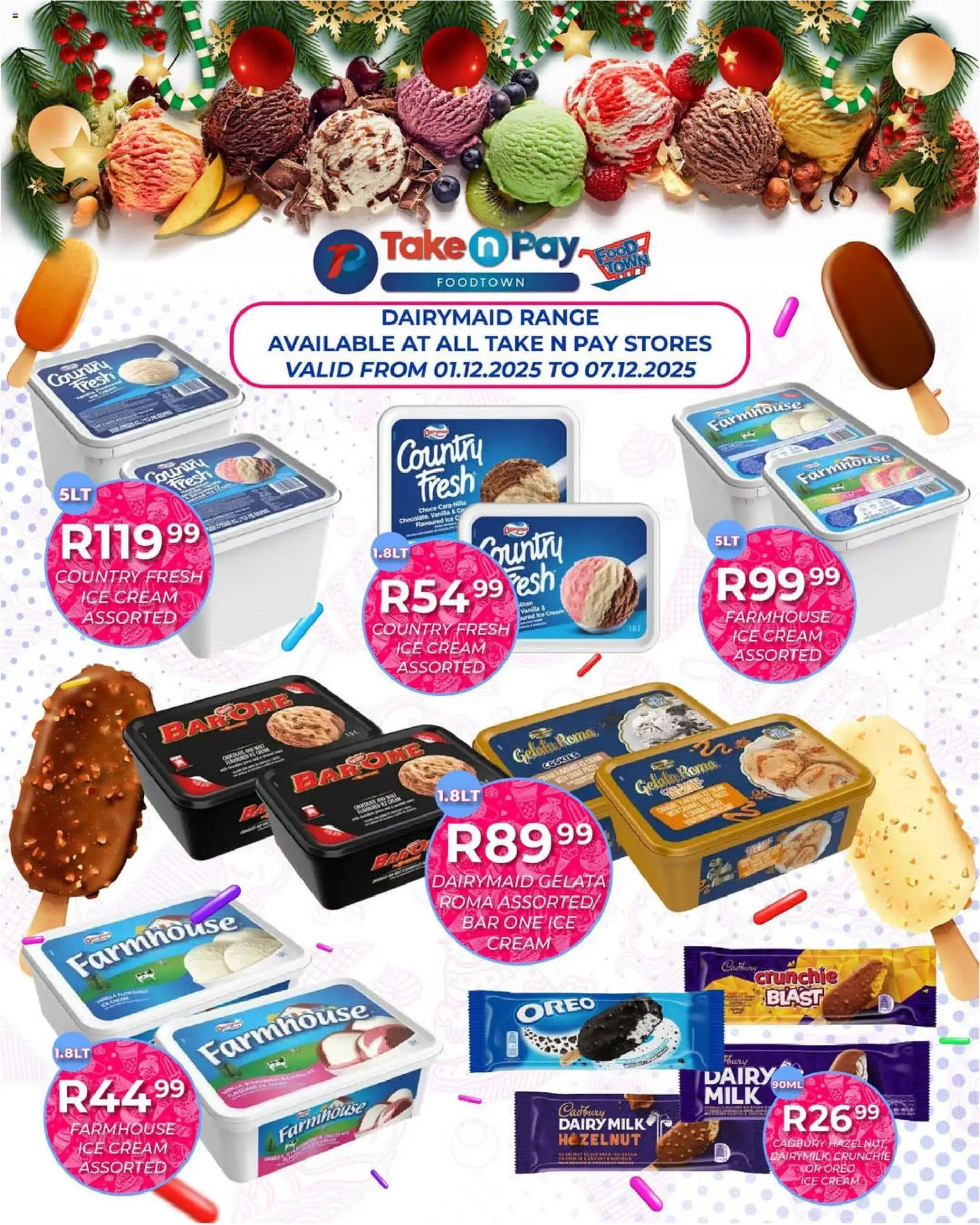 New Take n Pay catalogue – valid from 01.12.2025 | Page: 19 | Products: Milk, Cream, Cookies, Ice cream
