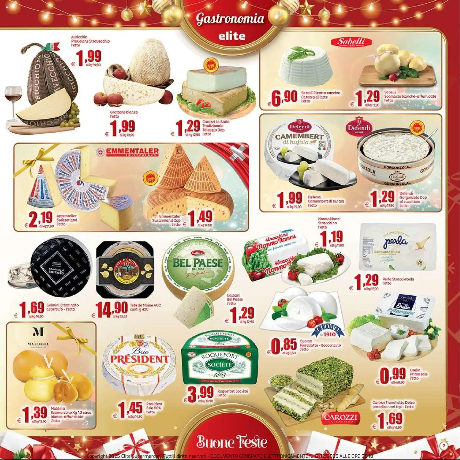 Volantino Elite Supermercati del 12.12.2025 | Pagina: 7 | Prodotti: Sale, Tonno, Ricotta, Stracciatella