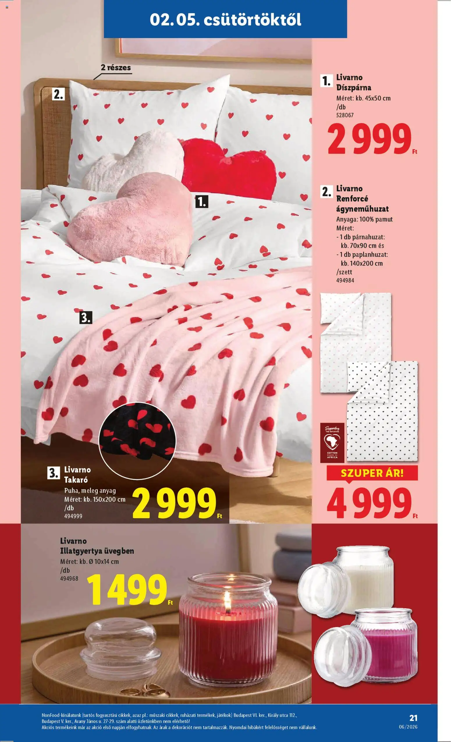 Lidl akciós ujság - amely érvényes a következő dátumtól: 05.02.2026 | Oldal: 21 | Termékek: Párnahuzat, Játékok, Takaró, Ágyneműhuzat