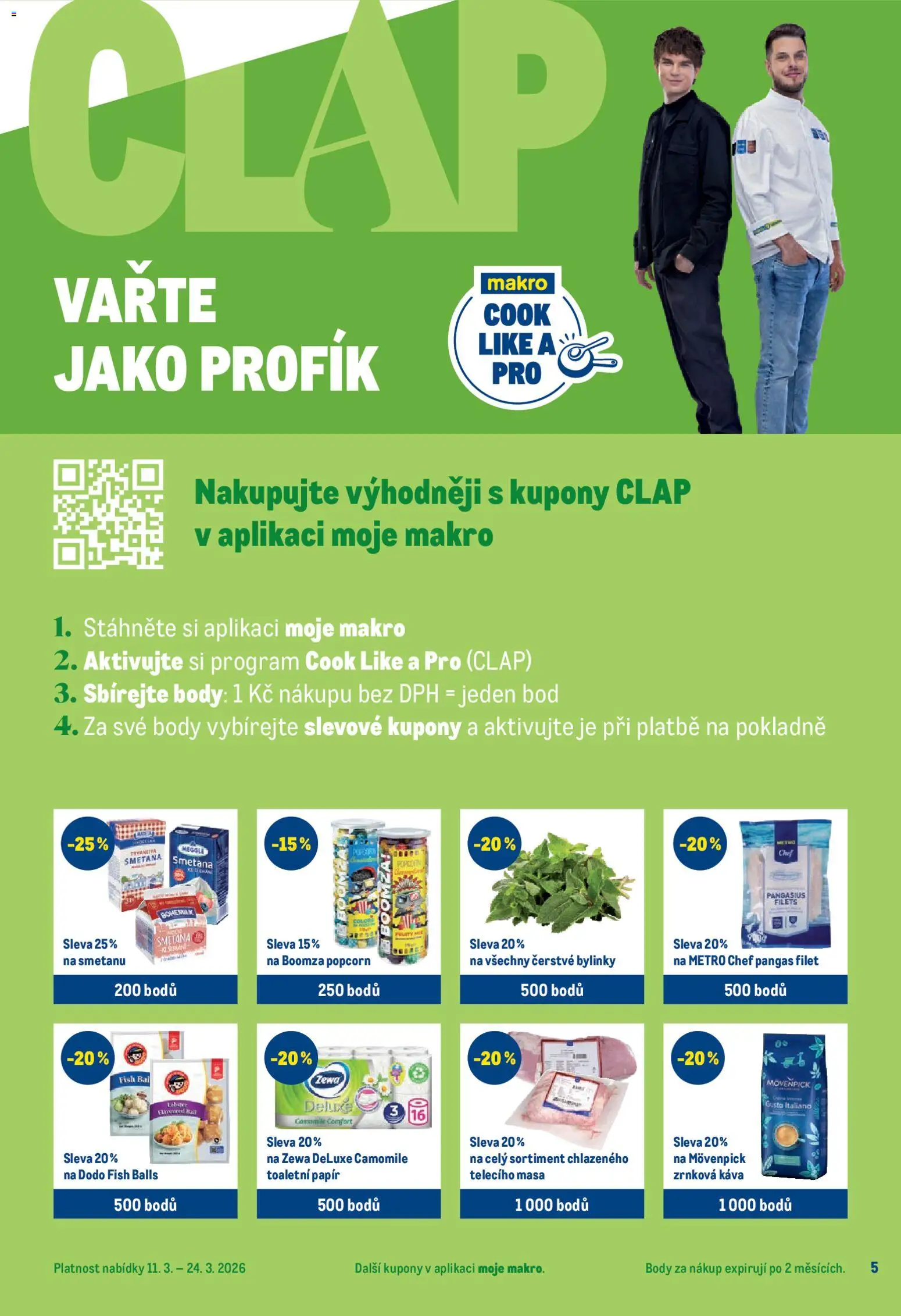 Makro leták - Pro milovníky jídla od 11.03.2026 | Strana: 5 | Produkty: Zewa deluxe, Smetana, Zewa, Body