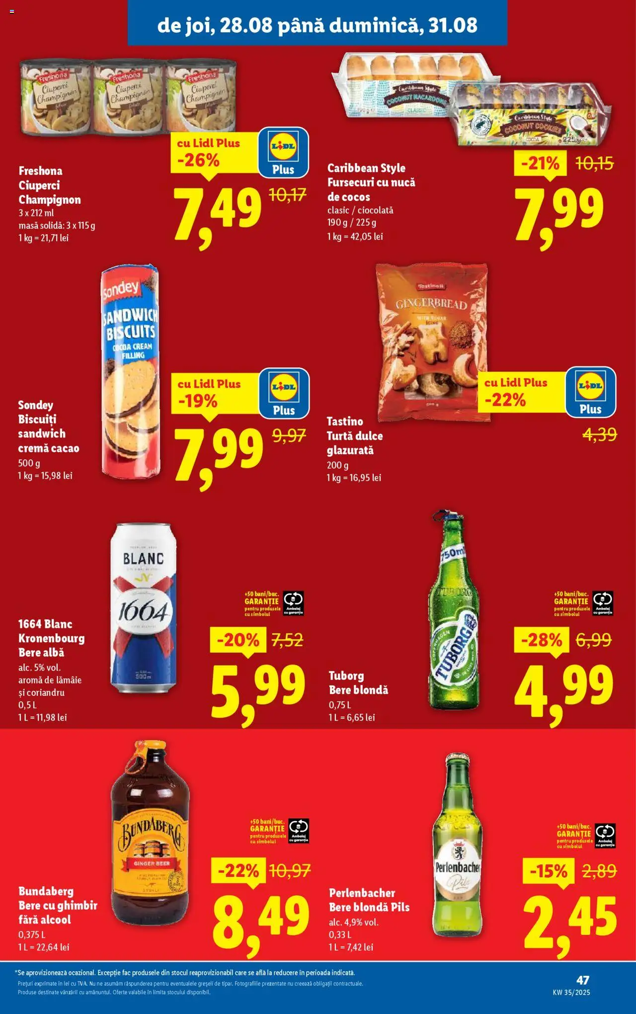 Catalog Lidl – valabil de la 25.08.2025 | Pagină: 61 | Produse: Delgeç, Ciuperci, Ciocolată, Bere