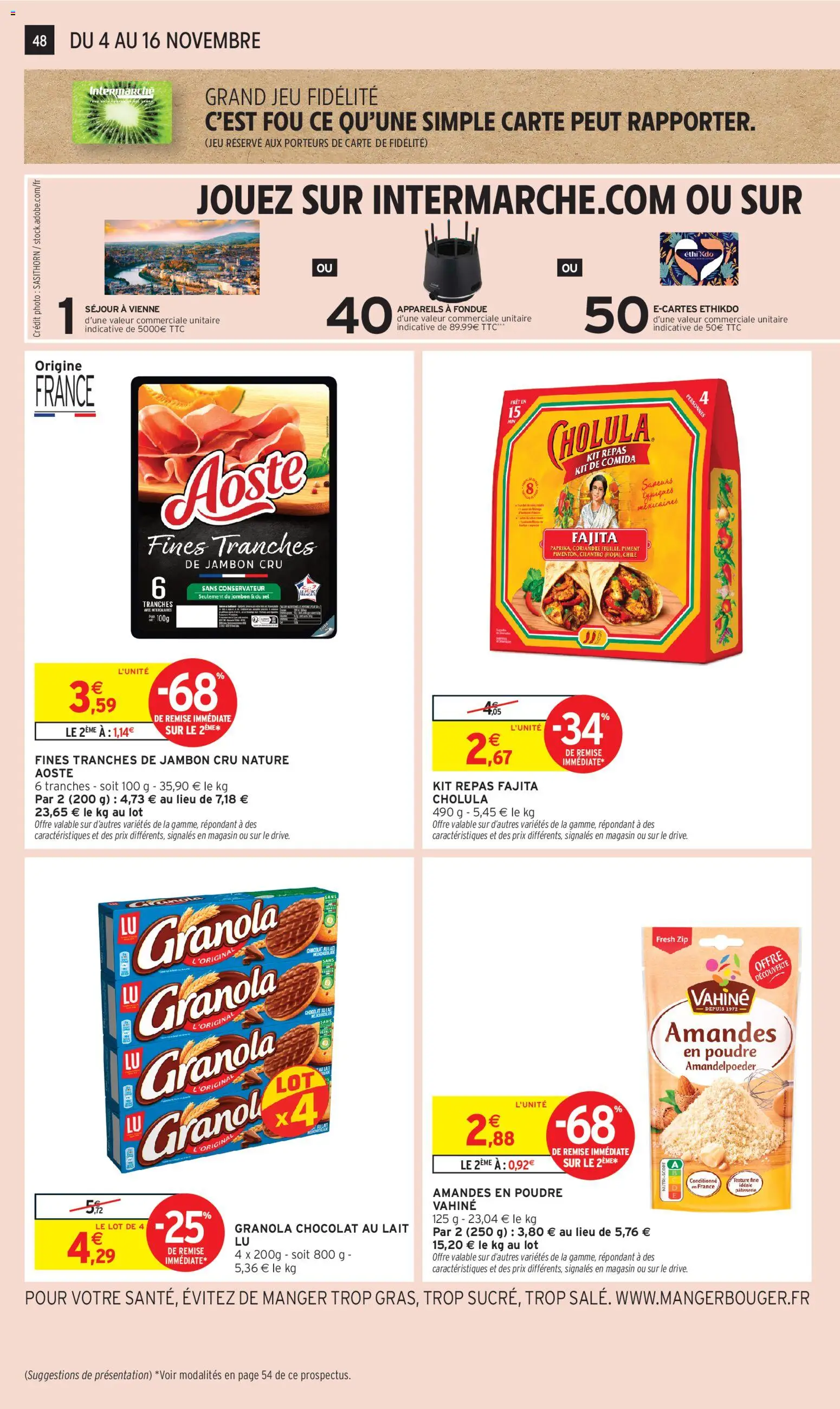 {H1} | Page: 48 | Produits: Jambon Cru, Amandes en poudre, Coriandre, Granola