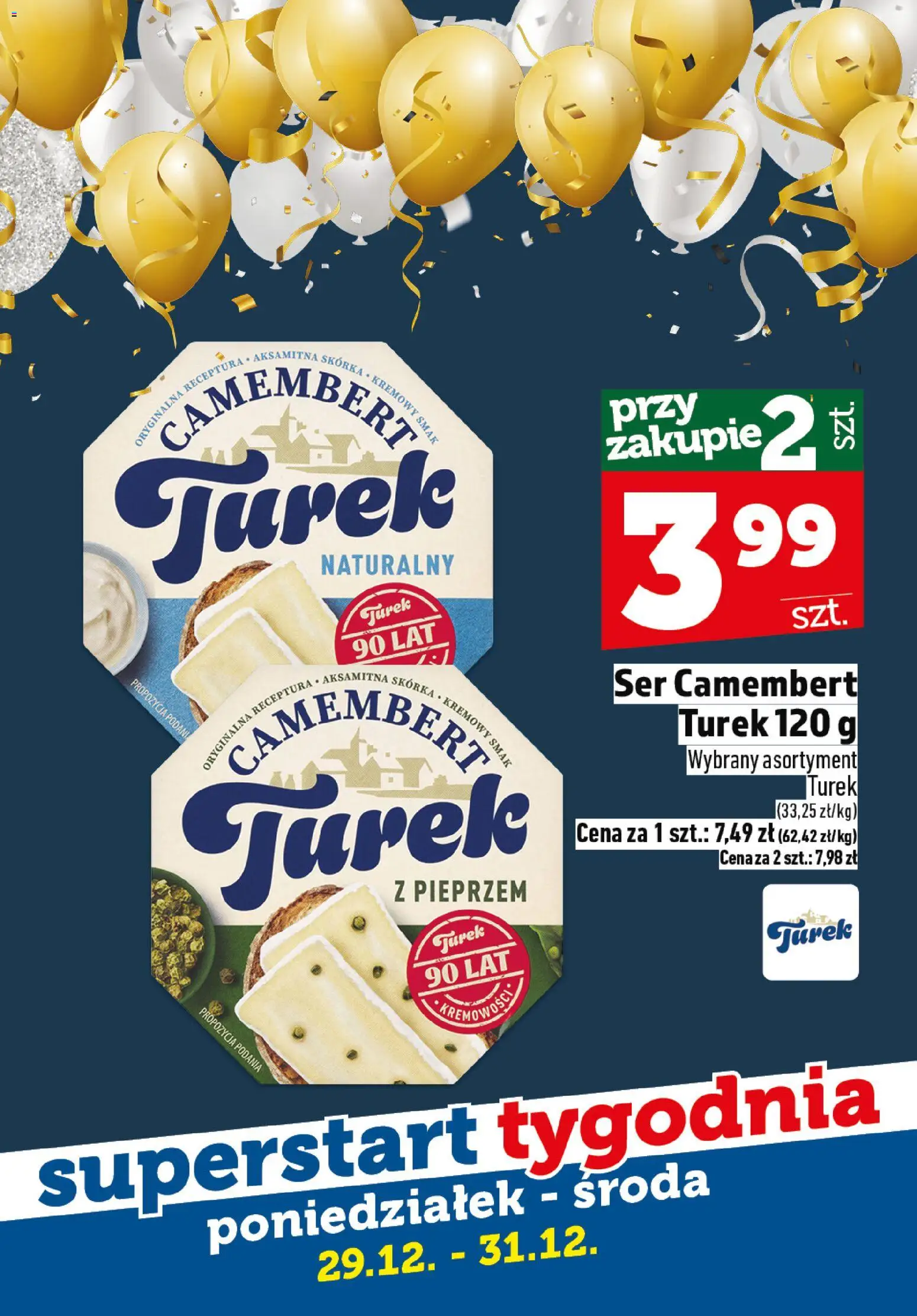 Topaz Gazetka - Superstart tygodnia od 29.12.2025 | Strona: 8 | Produkty: Ser camembert, Camembert, Ser