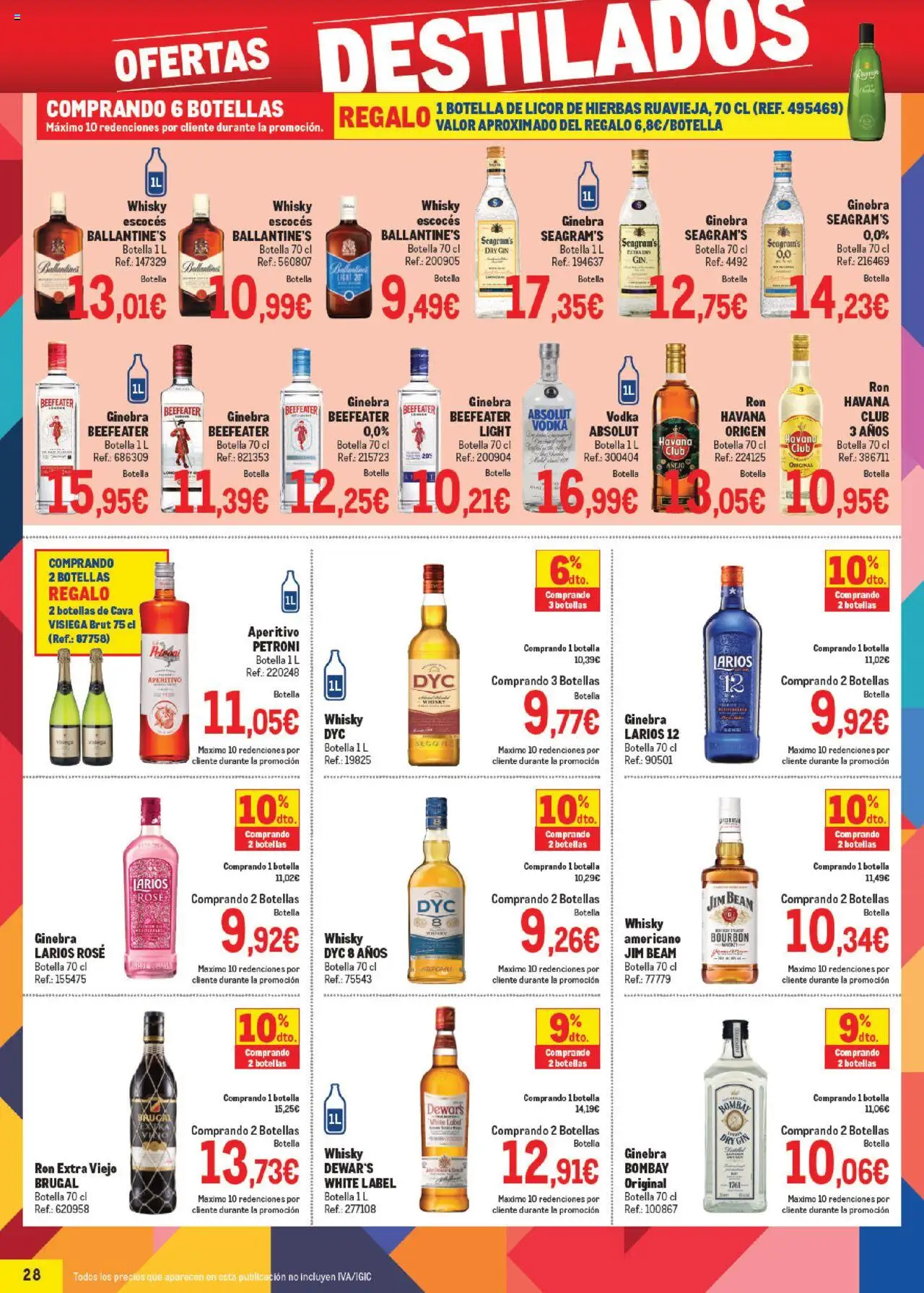 Makro - Precios Centro │ válido desde el 06.10.2025 | Página: 28 | Productos: Licor, Ginebra, Vodka, Whisky