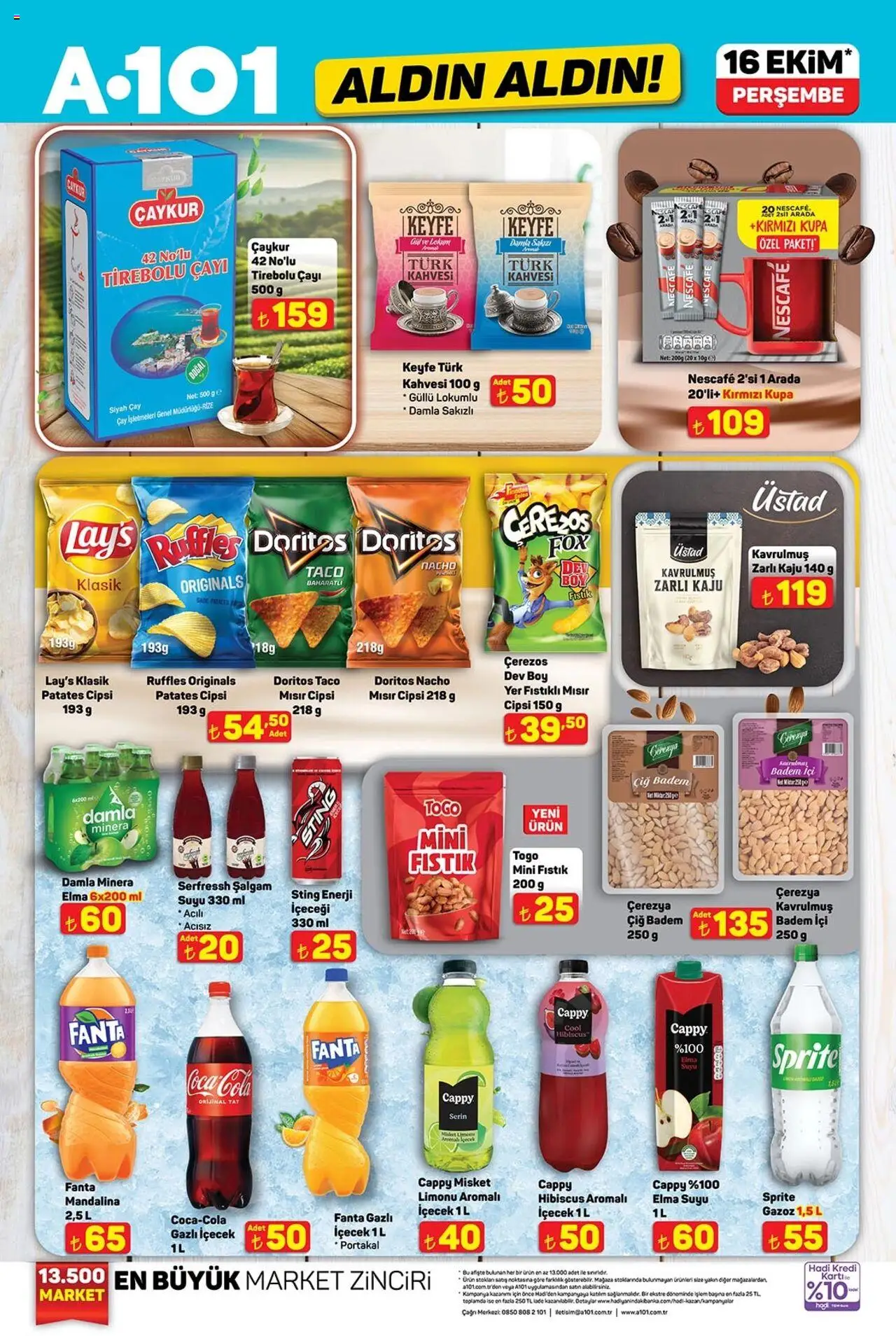 A101 Katalog Aldın Aldın - 16.10.2025 tarihinden itibaren geçerlidir | Sayfa: 2 | Ürünler: Elma, Gazlı içecek, Mısır, Sprite