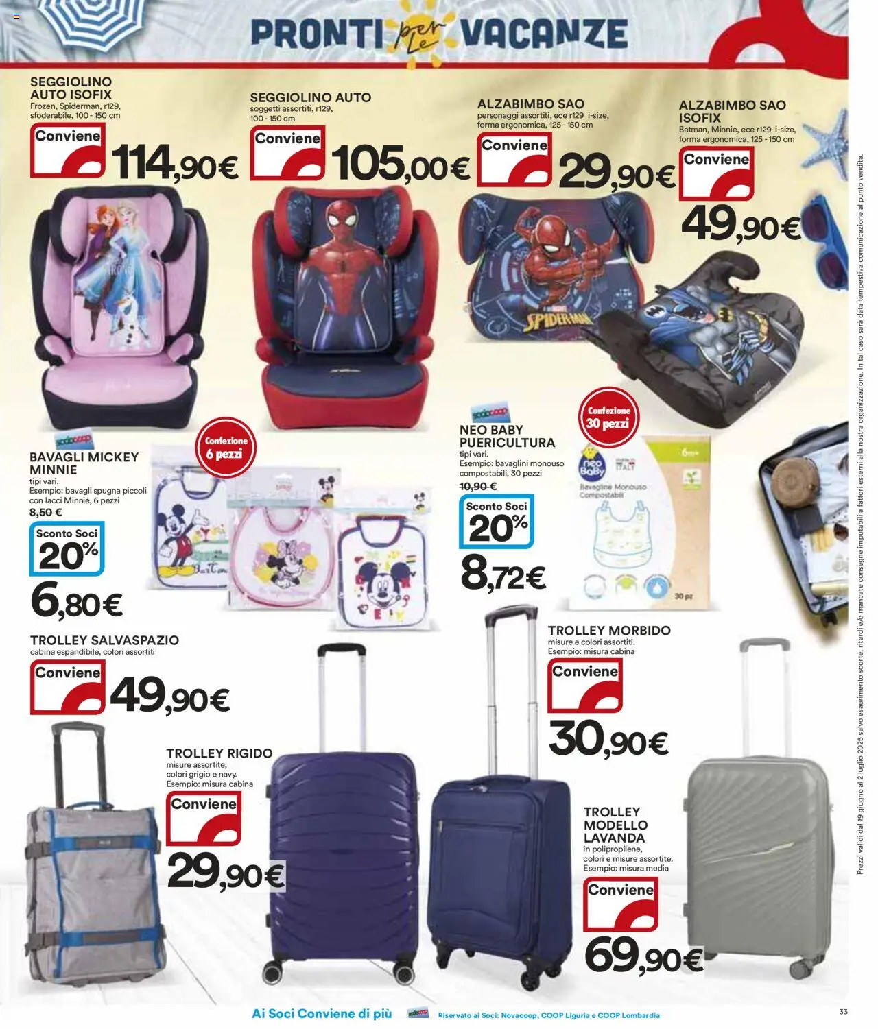 Volantino Ipercoop del 19.06.2025 | Pagina: 33 | Prodotti: Spugna, Data, Seggiolino, Lavanda
