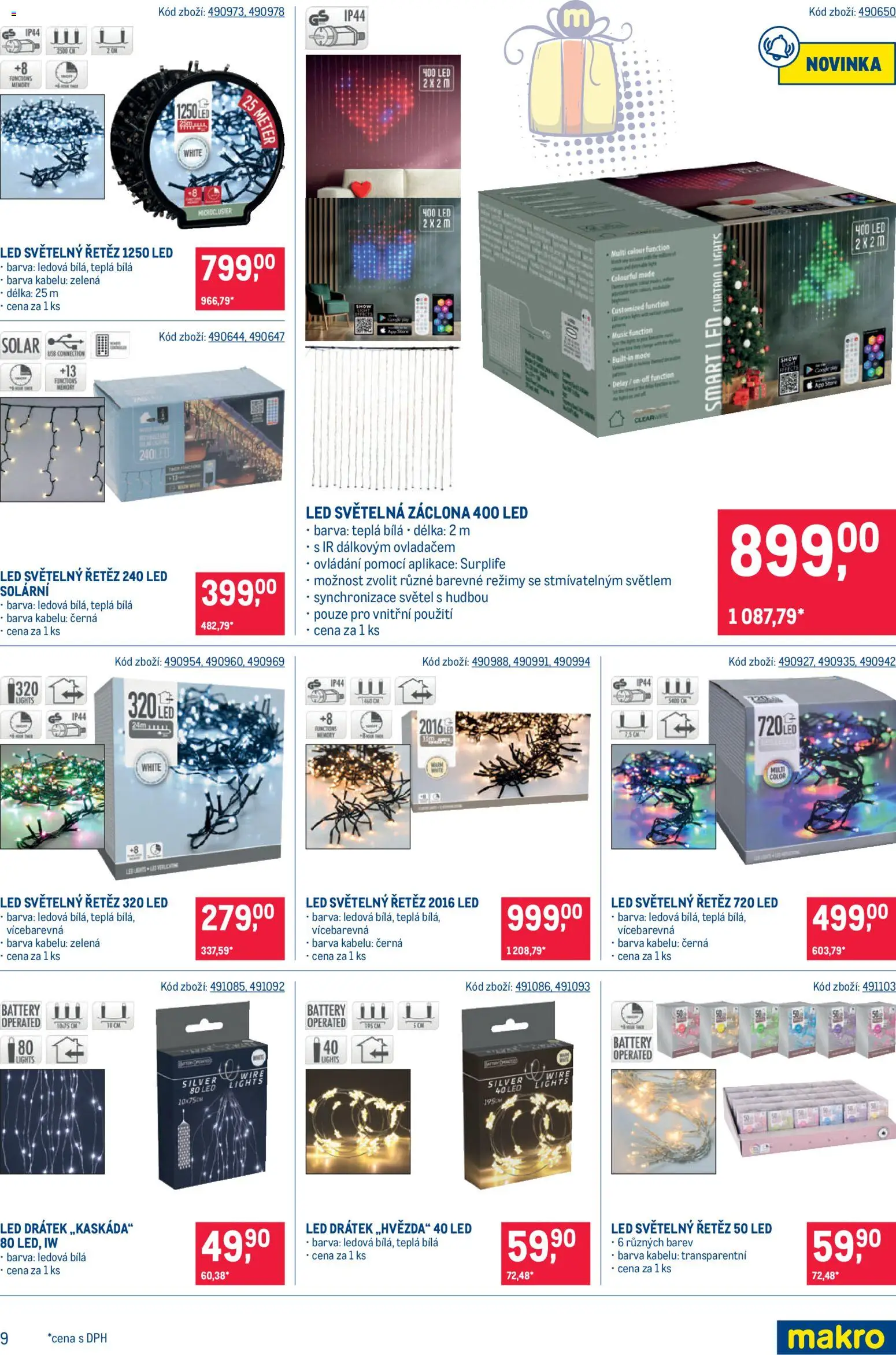 Makro leták - Dekorace od 22.10.2025 | Strana: 9 | Produkty: USB, Světelný řetěz, LED