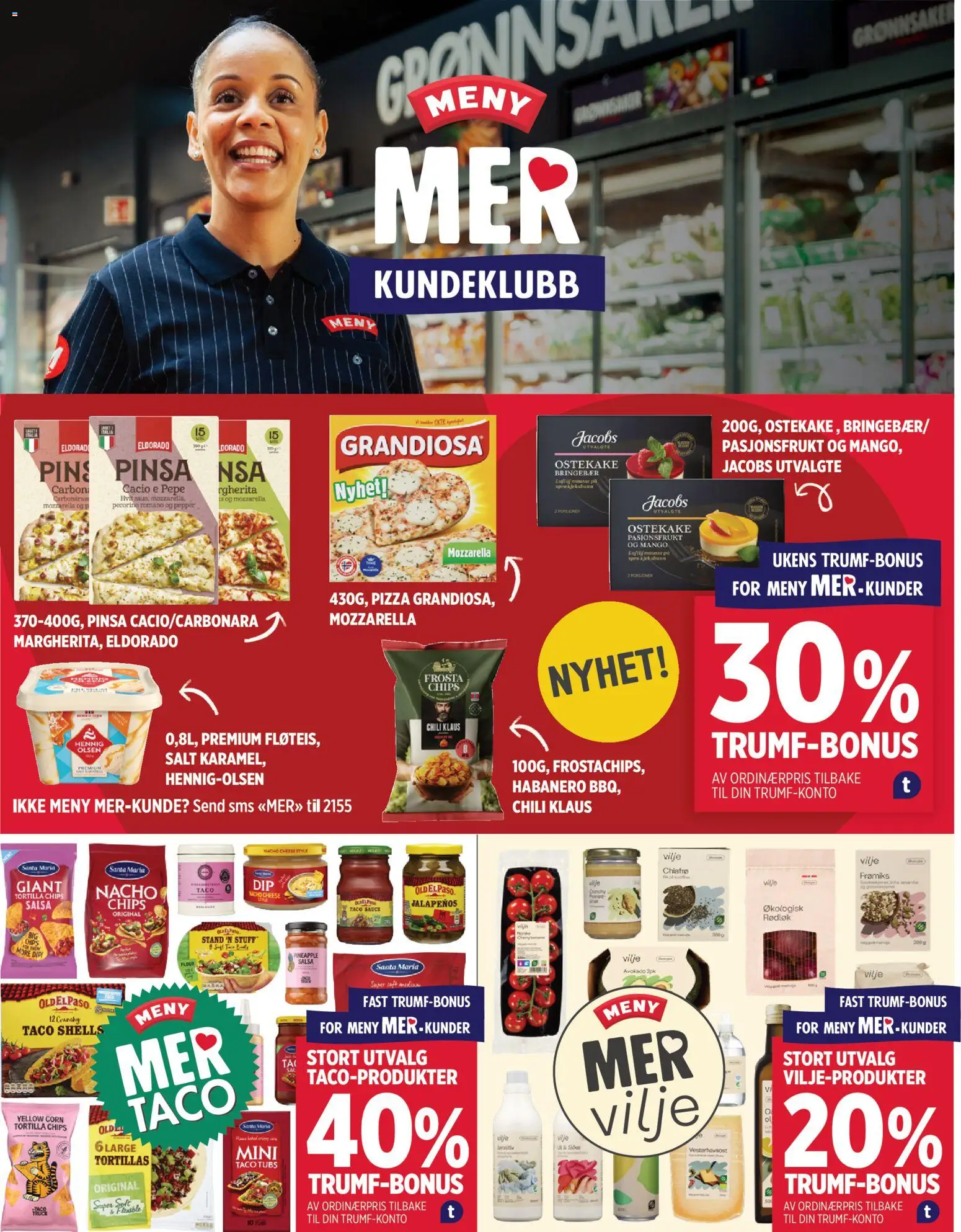 {H1} | Side: 4 | Produkter: Bringebær, Mango, Rødløk, Taco