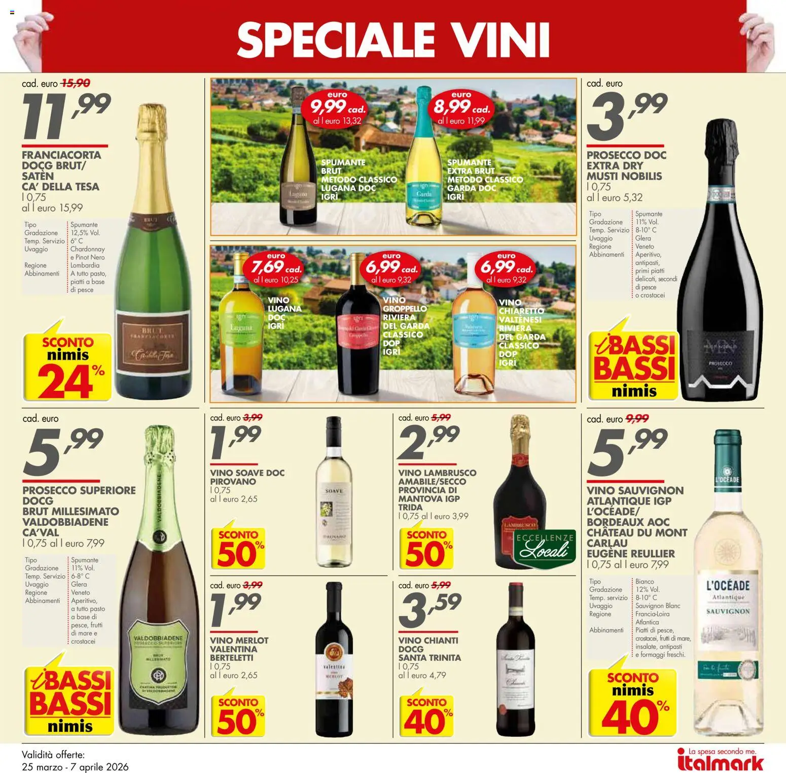 Volantino Italmark del 25.03.2026 | Pagina: 20 | Prodotti: Pesce, Prosecco, Vino, Spumante