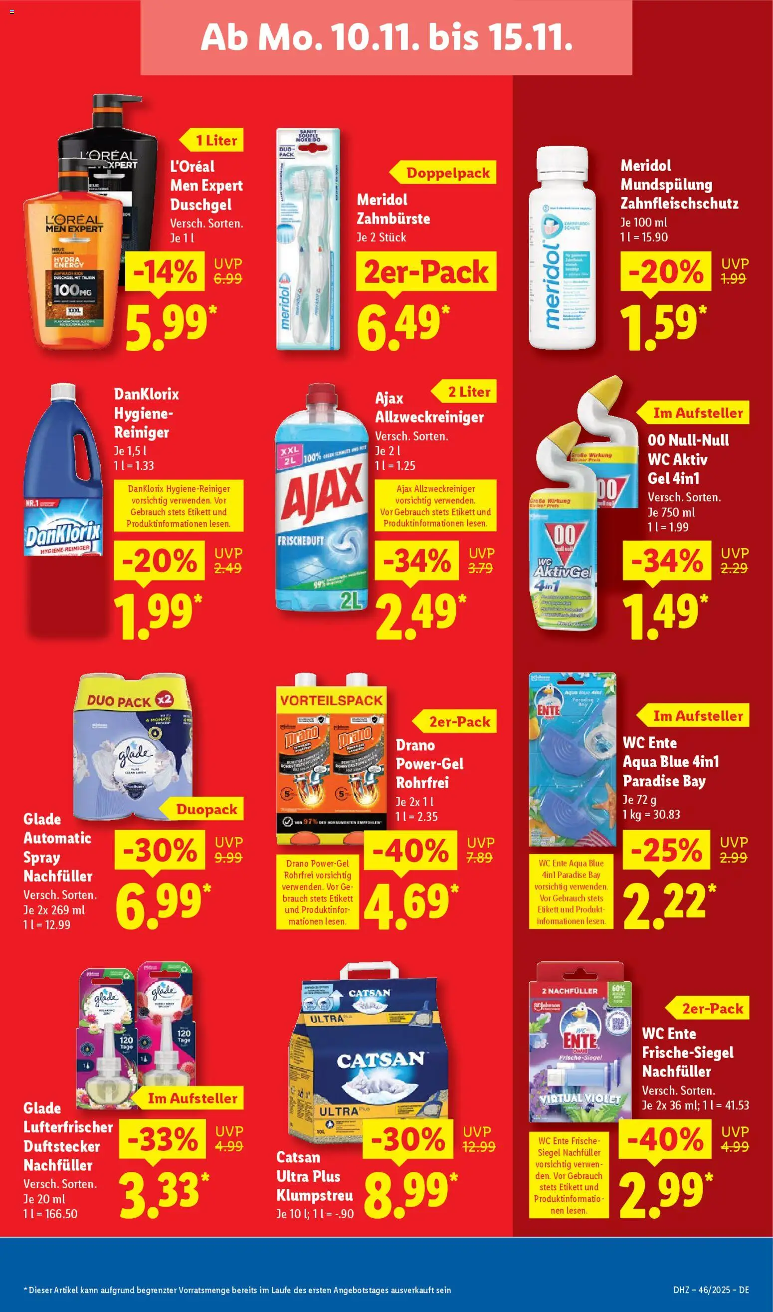 Lidl Prospekt Grimma – gültig ab 10.11.2025 | Seite: 25 | Produkte: Energy, Duschgel, Zahnbürste, Ente