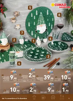 Anteprima del volantino Conad Superstore Idee Regalo catalogo valido a partire dal 14.11.2025 | Pagina: 5 | Prodotti: Calice, Sale, Pepe, Piatto