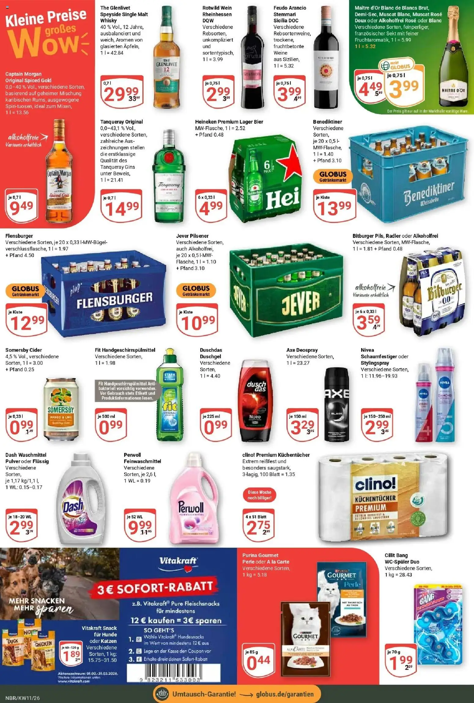 Globus prospekt Neubrandenburg	 – gültig ab 09.03.2026 | Seite: 4 | Produkte: Bier, Perwoll, Waschmittel, Wein