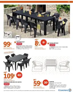 E.Leclerc - Prévisualisation de FAUTEUIL EMPILABLE, En polypropylène avec dossier imitation lattes horizontales. Dim.: L.57 x l.57 x H.79 cm. valide à partir de 21.04.2026 | Page: 11