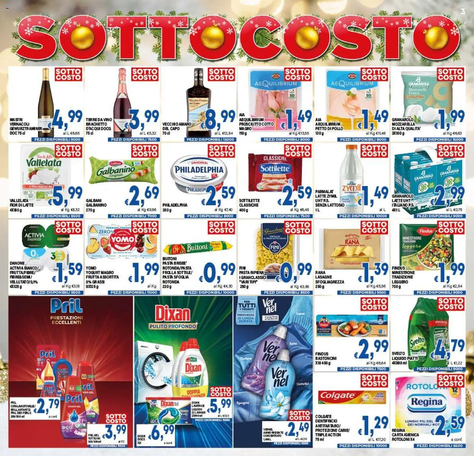 Volantino DEM del 06.12.2025 | Pagina: 3 | Prodotti: Minestrone, Mozzarella, Vino, Amaro