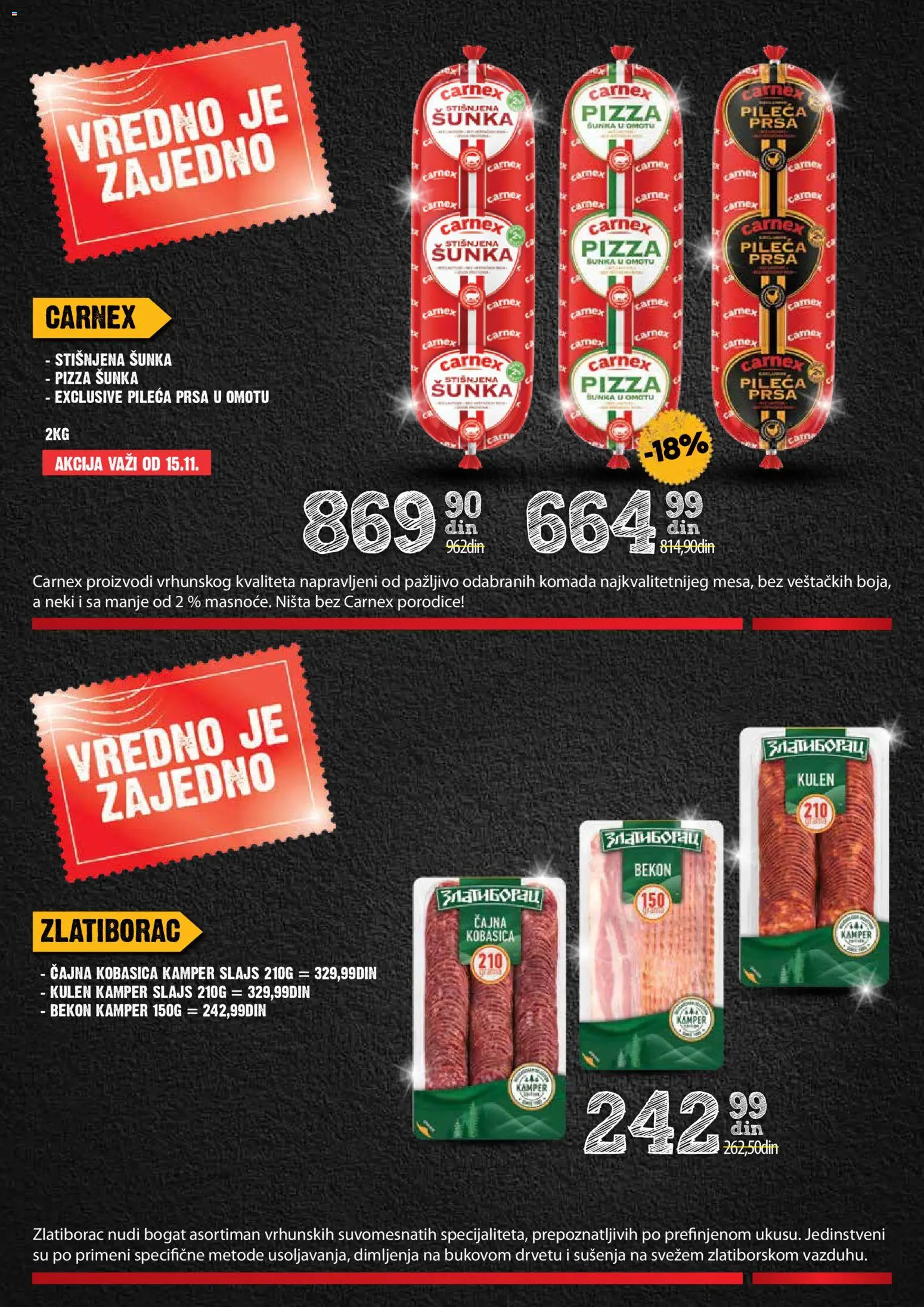 Roda katalog - važi od 13.11.2025 | Strana: 5 | Proizvode: Pileća prsa, Kulen, Šunka, Pizza šunka