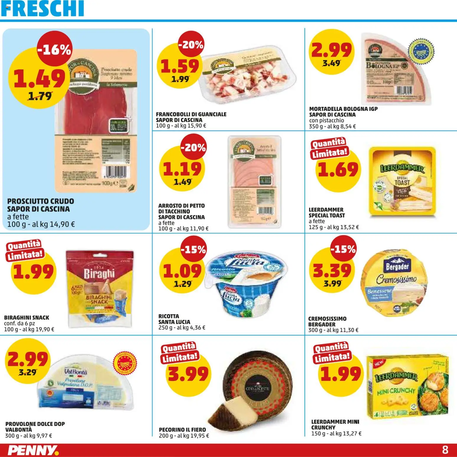 Volantino PENNY del 20.11.2025 | Pagina: 8 | Prodotti: Prosciutto Crudo, Prosciutto, Mortadella, Guanciale
