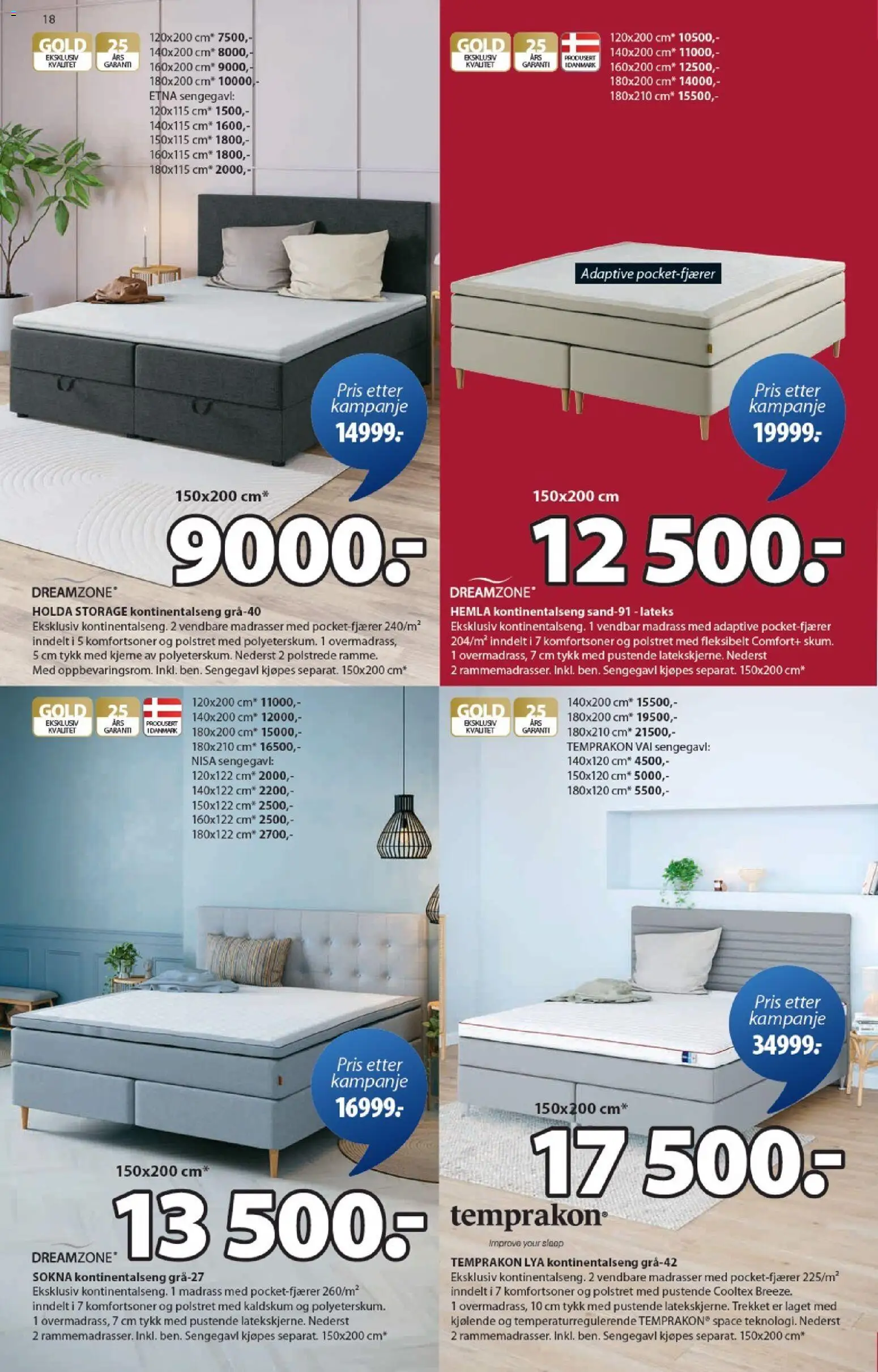 {H1} | Side: 18 | Produkter: Kontinentalseng, Суміш дитяча, Madrass, Sengegavl