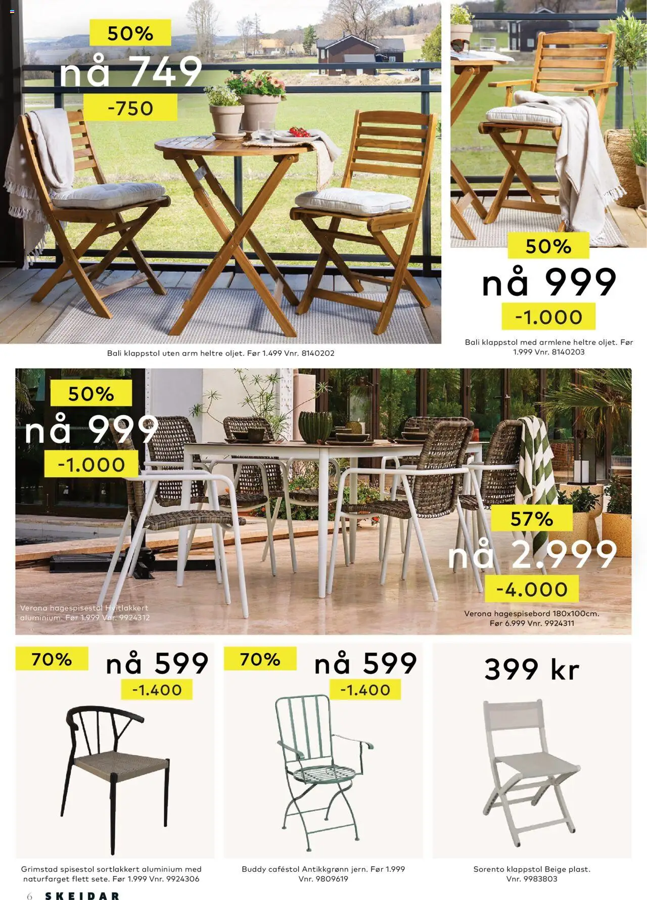  | Side: 6 | Produkter: Spisestol, Klappstol