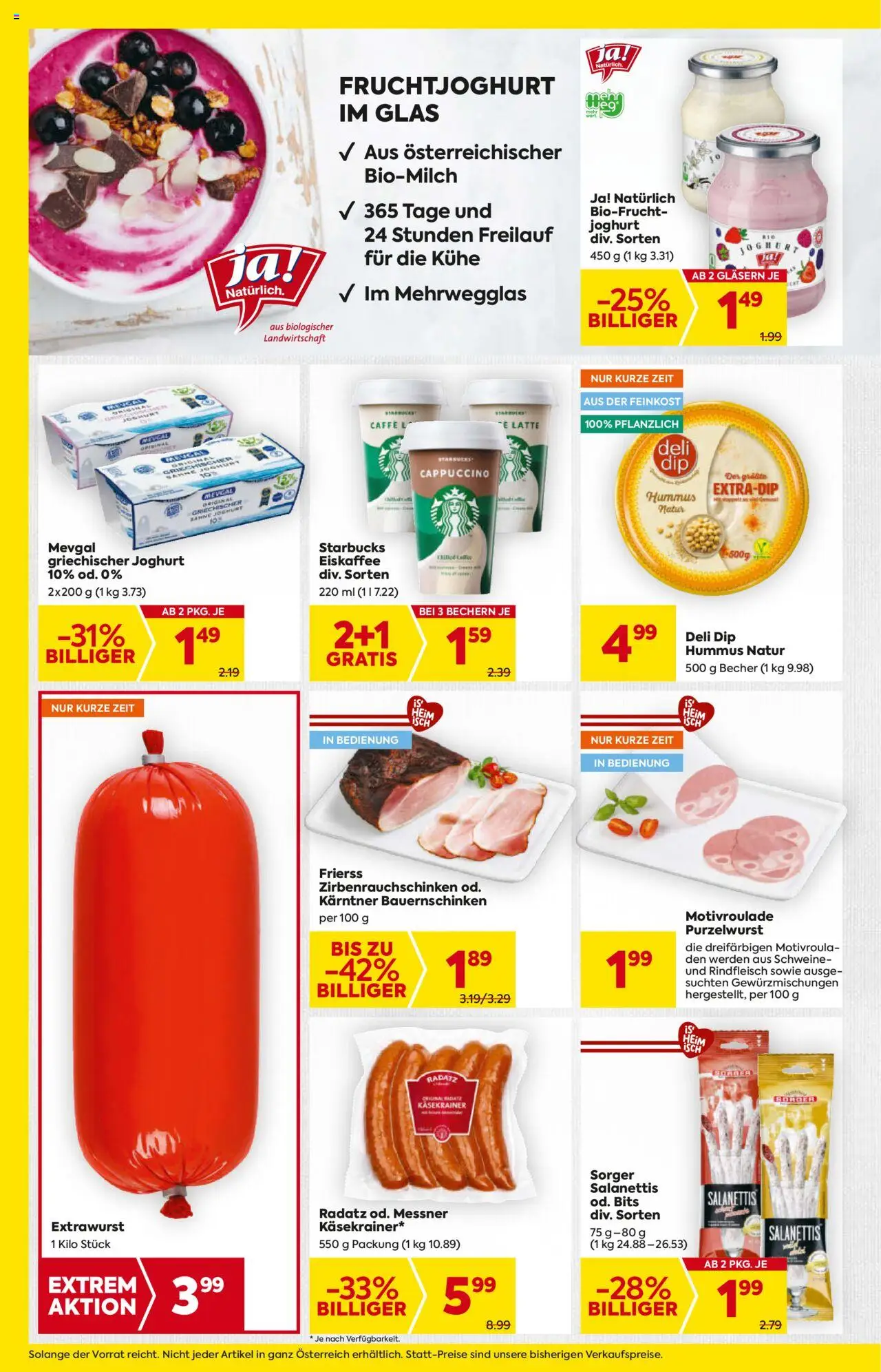 Billa AT akciós ujság - amely érvényes a következő dátumtól: 28.08.2025 | Oldal: 10 | Termékek: Cappuccino, Joghurt