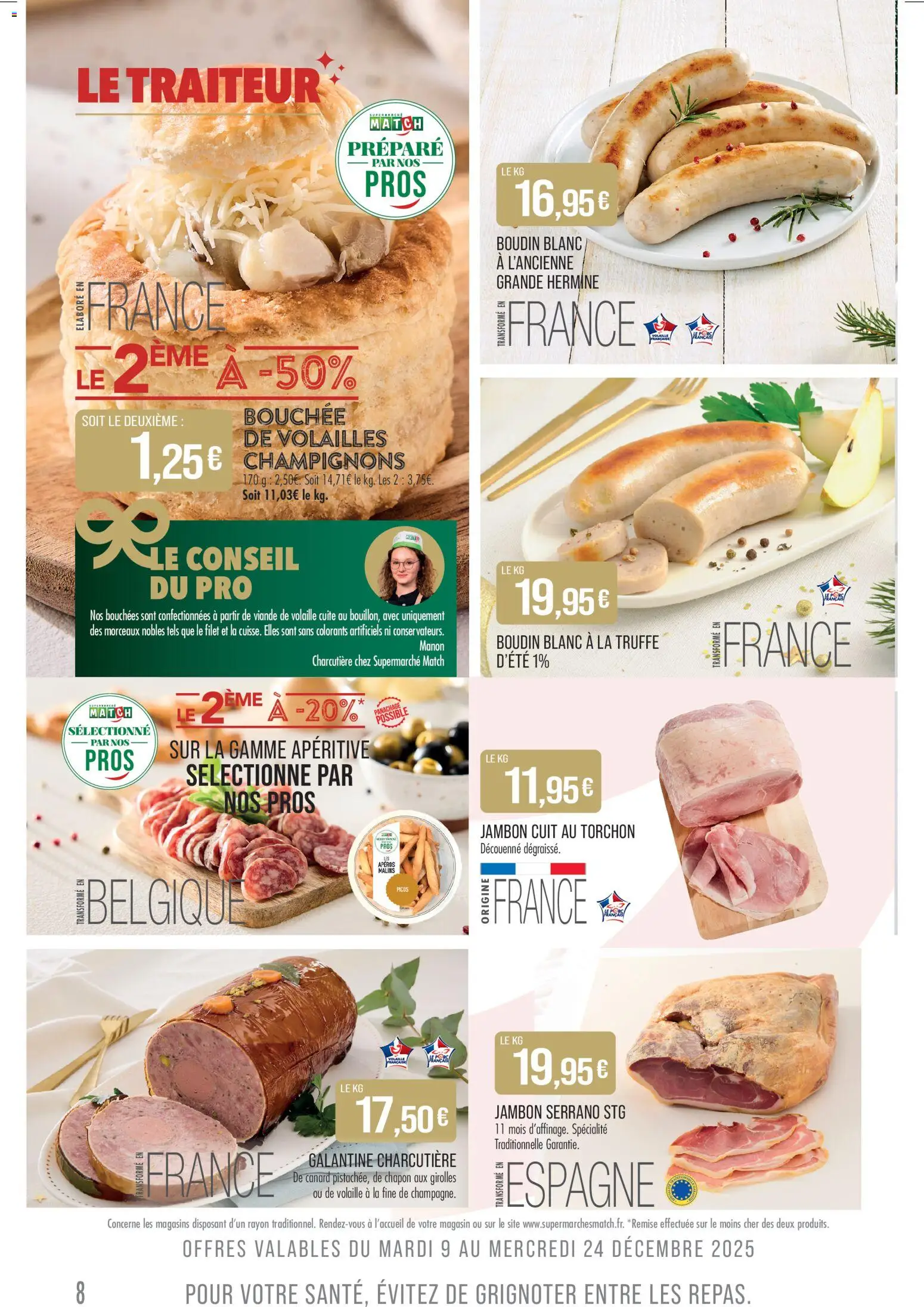 {H1} | Page: 8 | Produits: Torchon, Volaille, Jambon serrano, Jambon