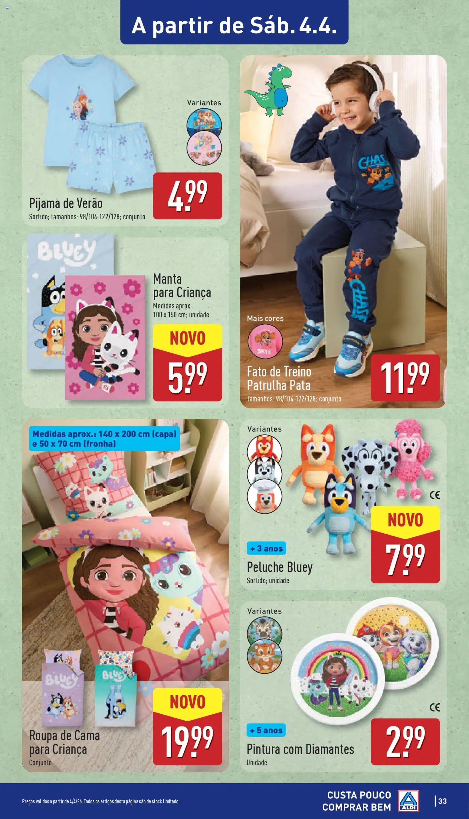 Aldi folheto │ válido de 30.03.2026 | Página: 33 | Produtos: Fronha, Cama, Chás, Roupa de cama