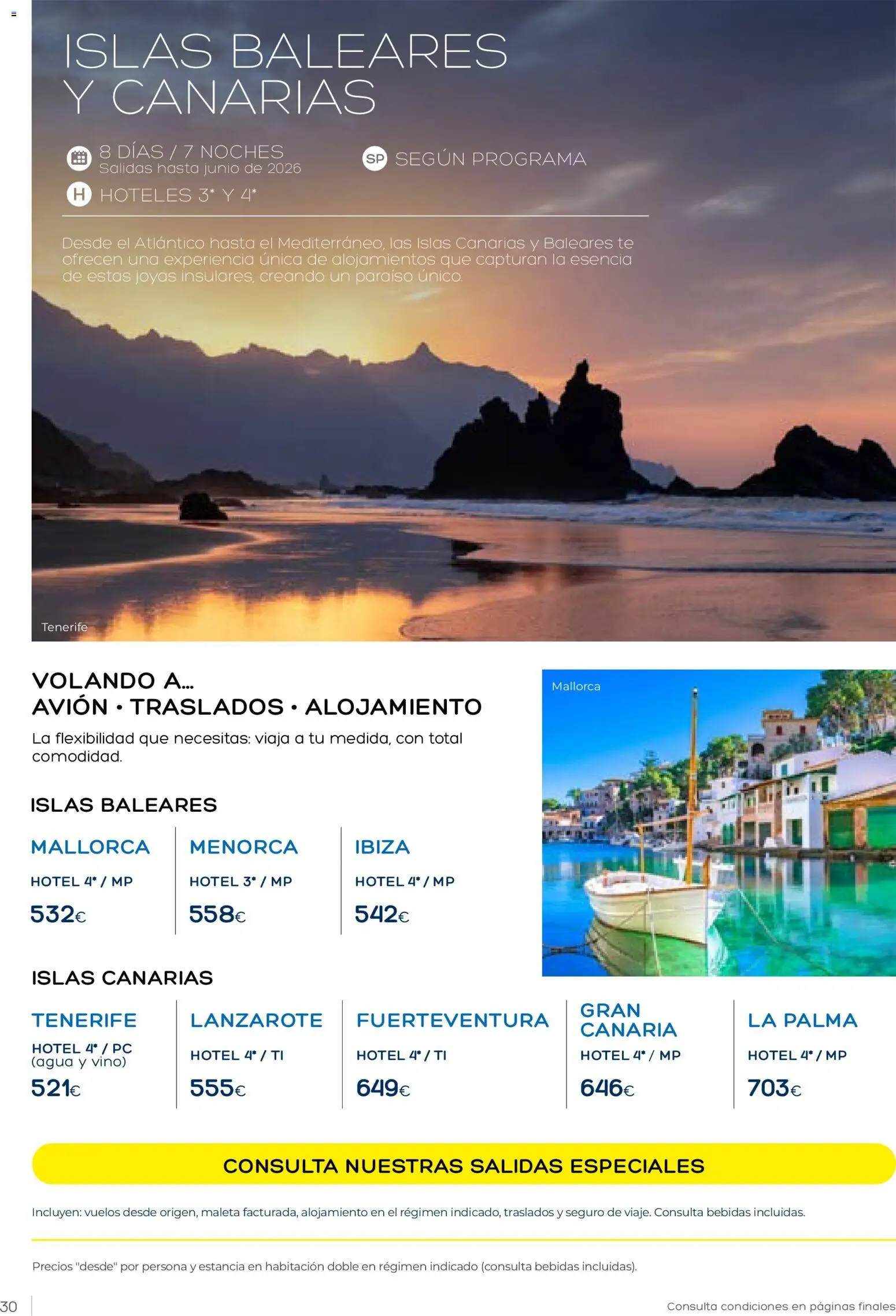 Viajes El Corte Inglés Vacaciones Económicas │ válido desde el 22.10.2025 | Página: 30 | Productos: Vino, Maleta, Té, PC