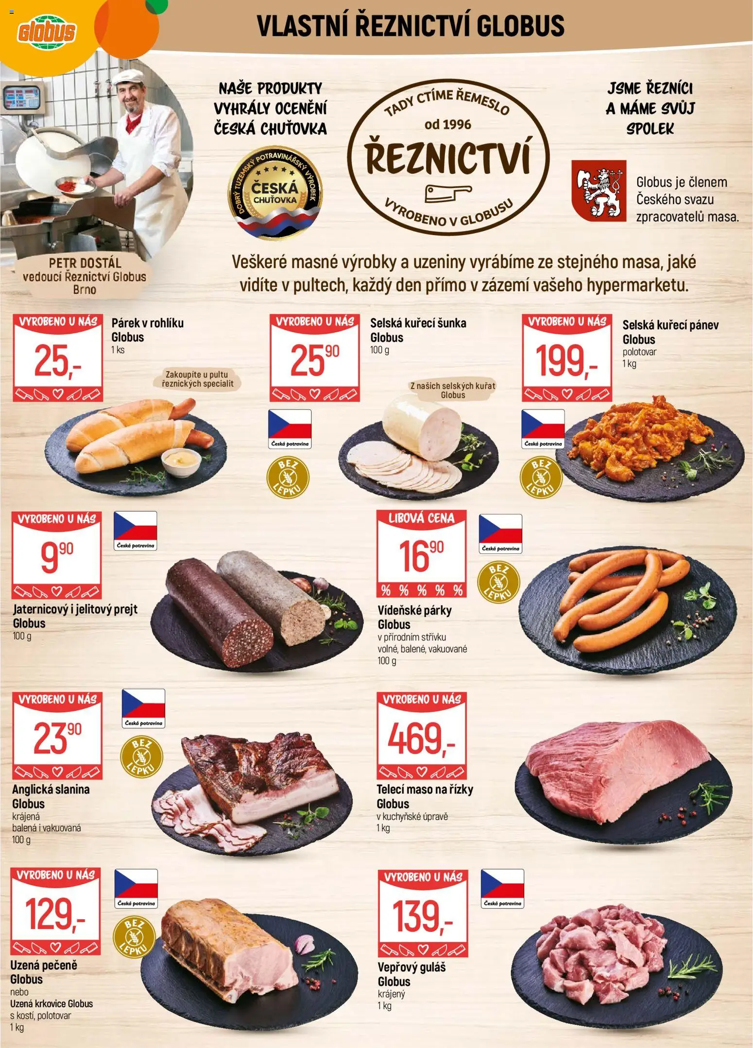 Globus leták - Brno od 14.01.2026 | Strana: 5 | Produkty: Šunka, Vídeňské párky, Kuřecí šunka, Uzená krkovice