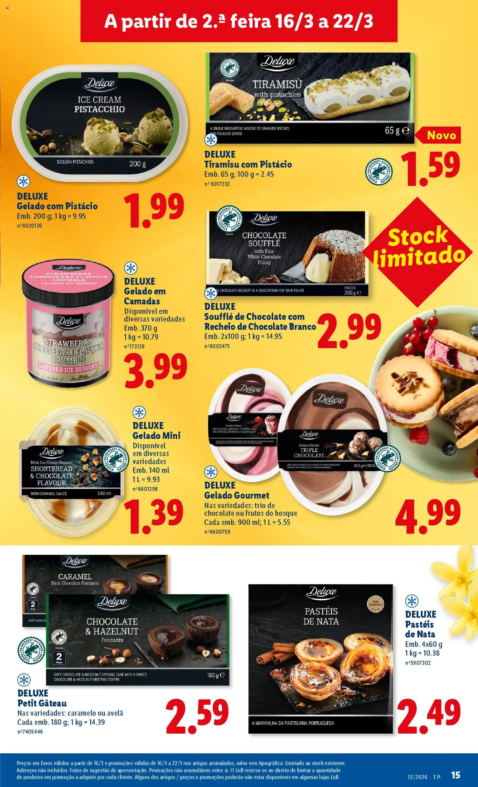 Lidl folheto │ válido de 16.03.2026 | Página: 15 | Produtos: Chocolate, Petit Gateau, Nata, Mascarpone