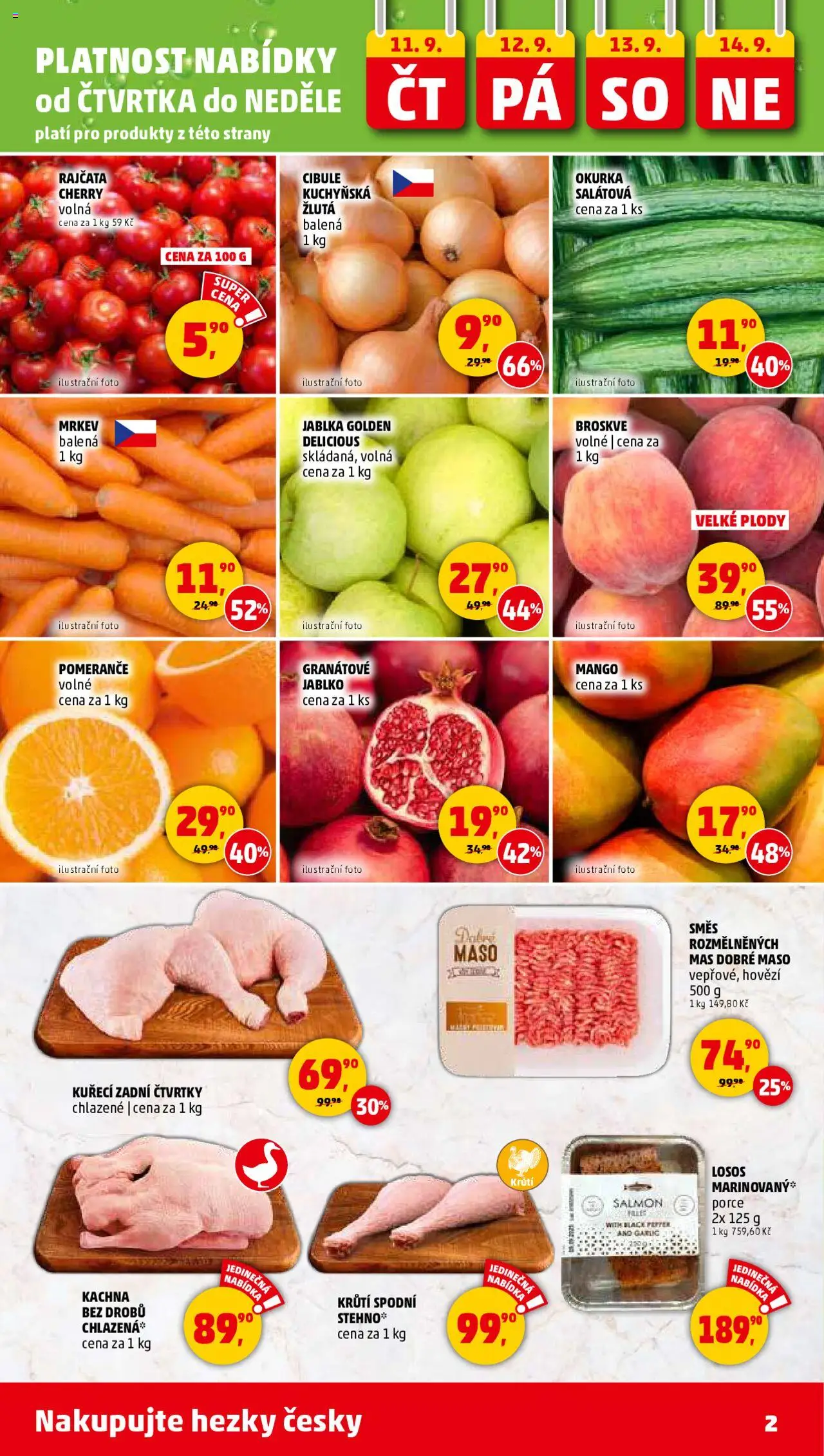 Penny Market leták - Čtvrtečník od 11.09.2025 | Strana: 2 | Produkty: Hovězí, Pomeranče, Mrkev, Okurka